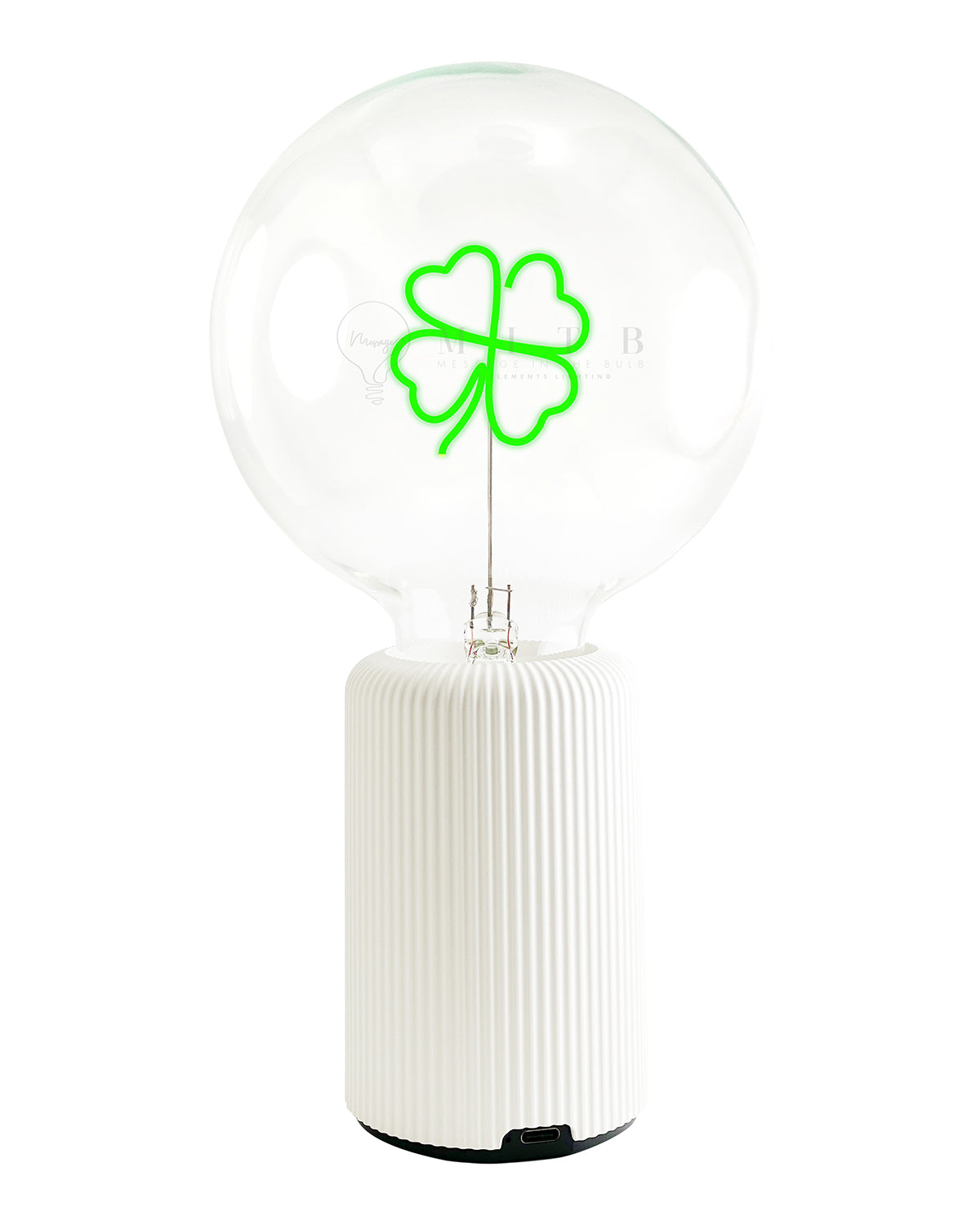 Mitb Bulb Clover Green With Base Table Lamp Portable Pop Nomad