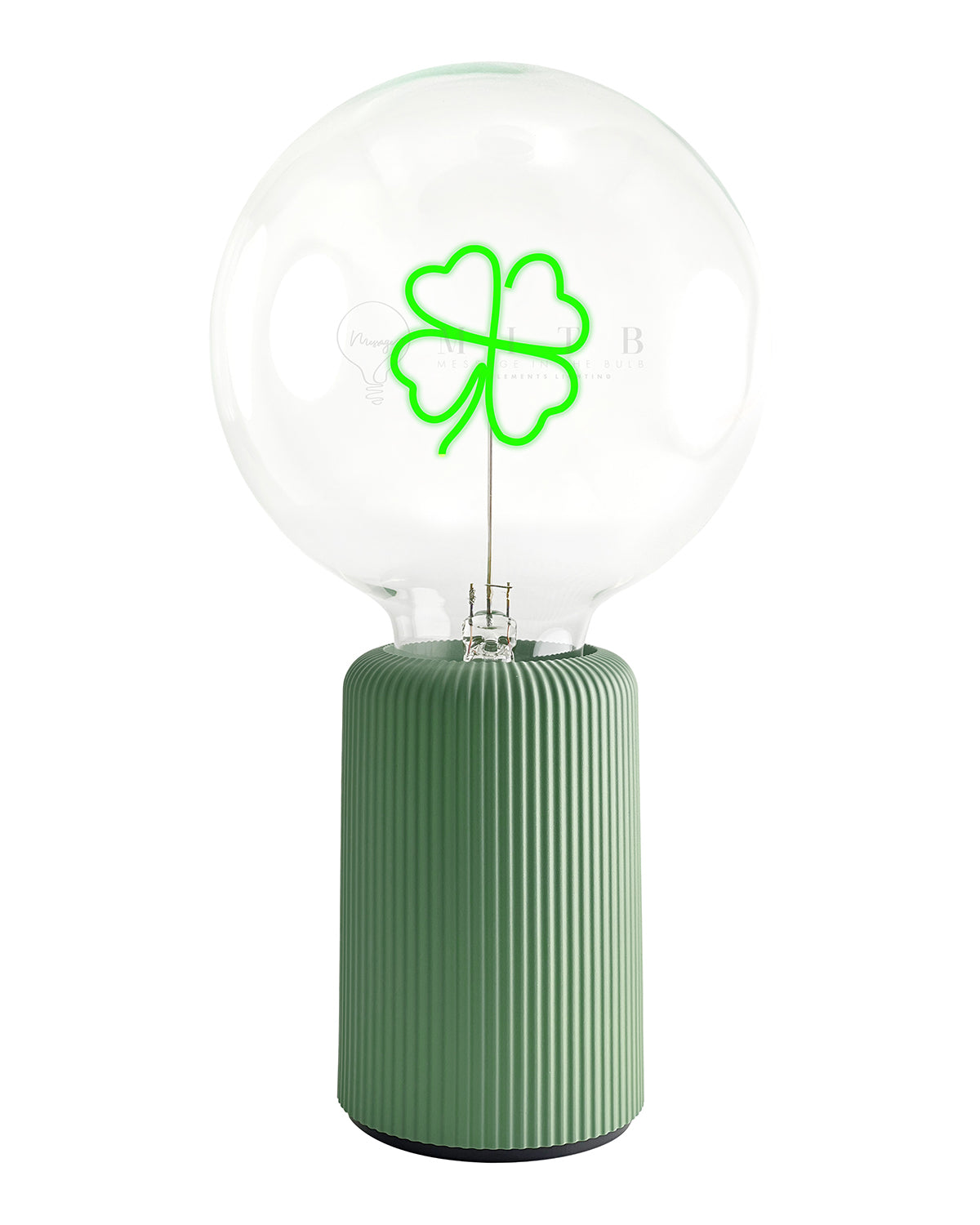 Mitb Bulb Clover Green With Base Table Lamp Portable Pop Nomad