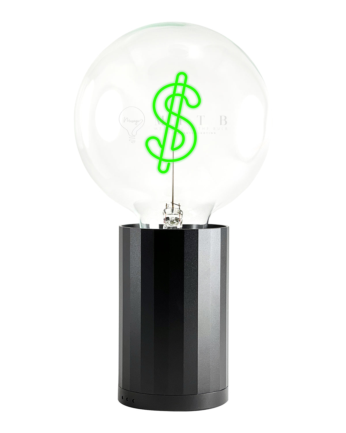 Mitb Bulb Dollar Green With Base Table Lamp Portable