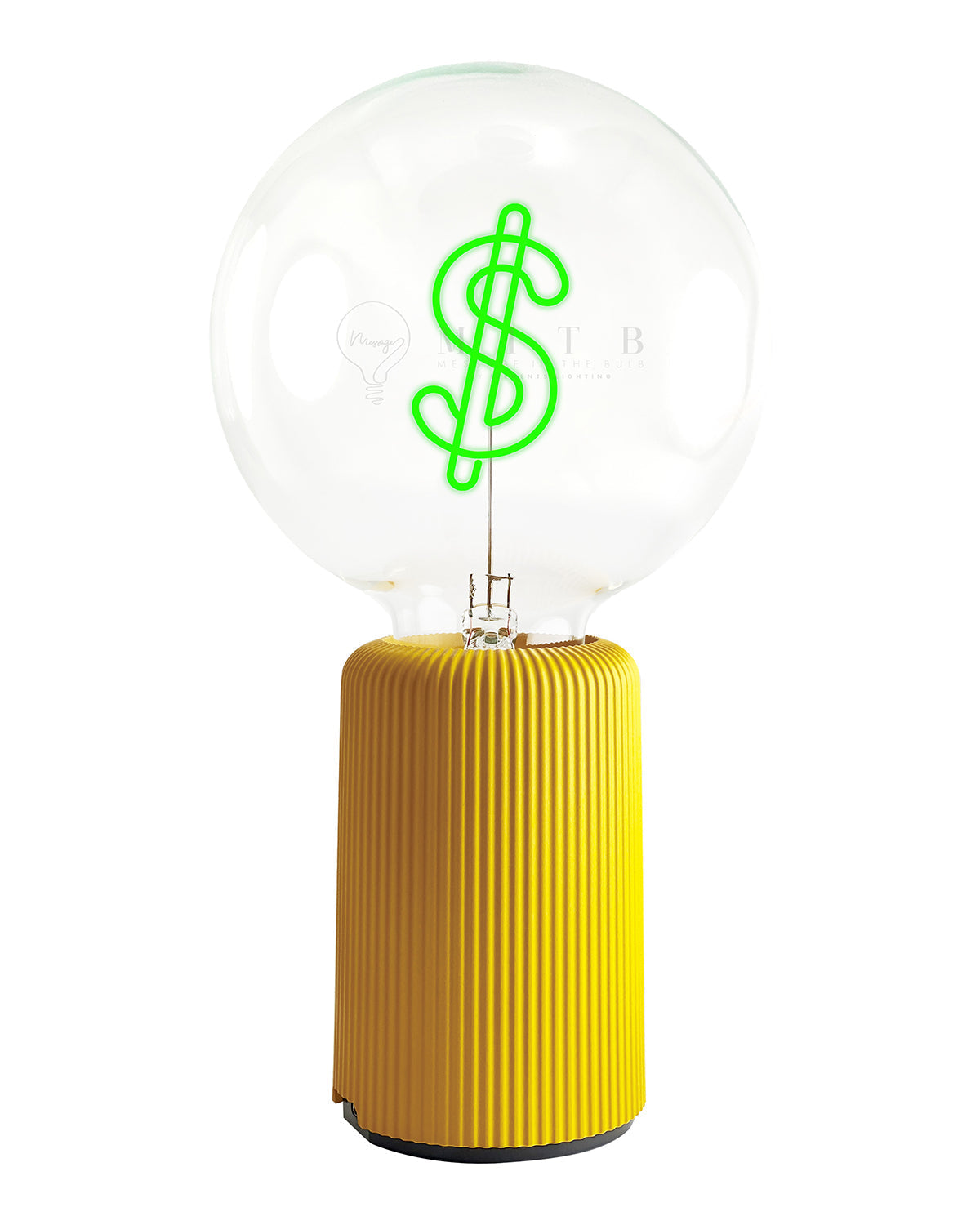 Mitb Bulb Dollar Green With Base Table Lamp Portable Pop Nomad