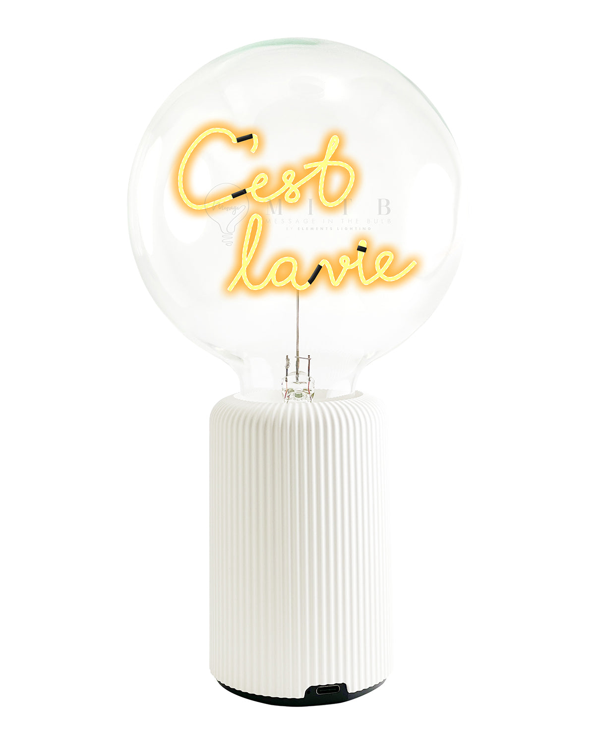 Mitb Bulb C'est La Vie Amber With Base Table Lamp Portable Pop Nomad
