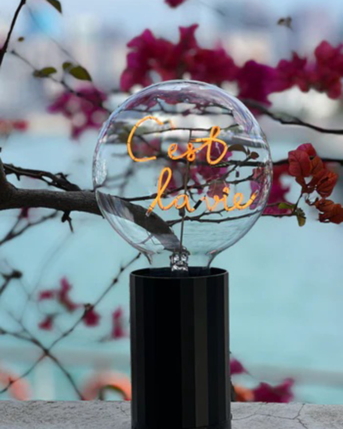 Mitb Bulb C'est La Vie Amber With Base Table Lamp Portable Pop Nomad