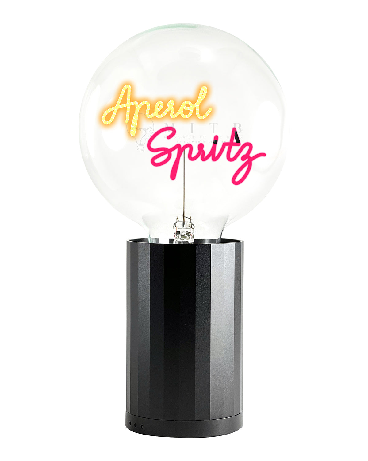 Mitb Bulb Aperol Spritz Amber/ Red With Base Table Lamp Portable
