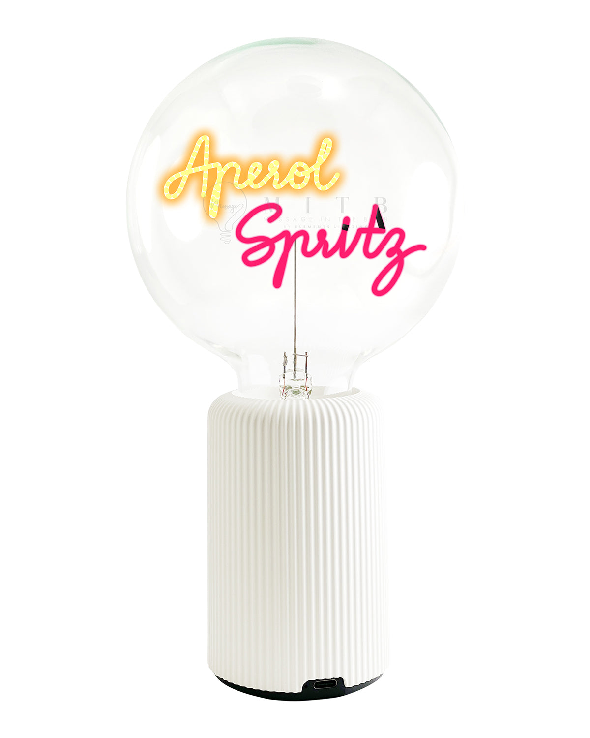 Mitb Bulb Aperol Spritz Amber/ Red With Base Table Lamp Portable Pop Nomad