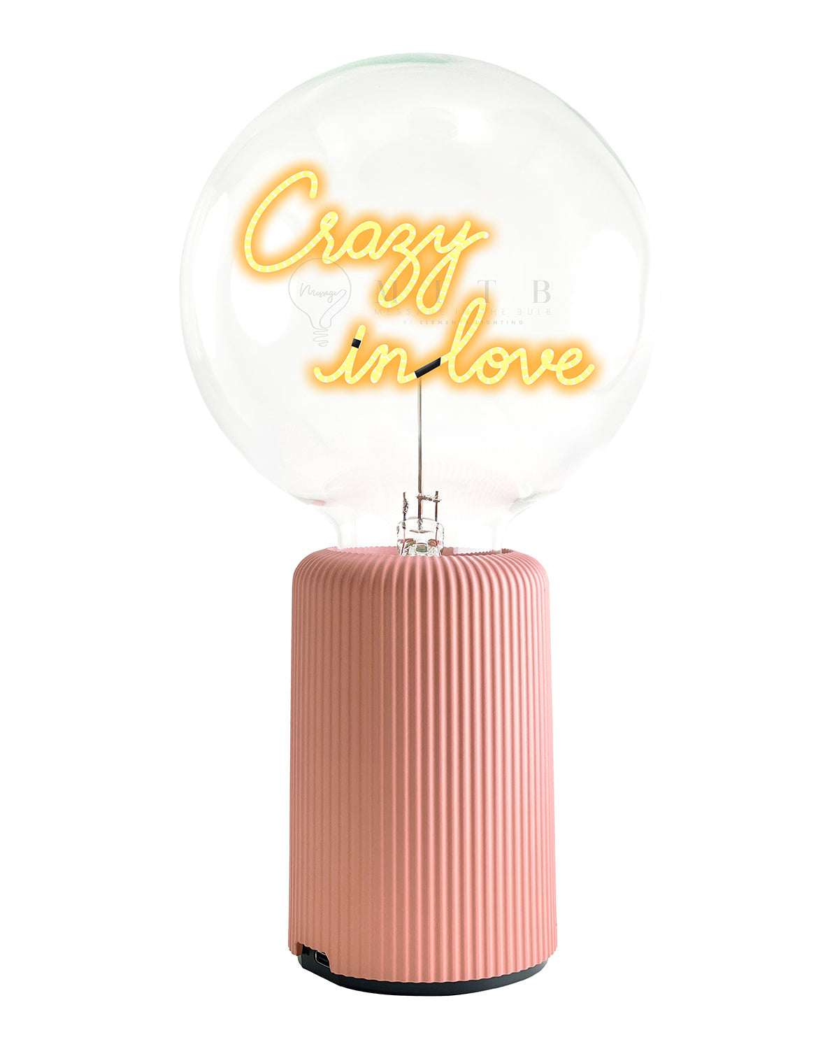 Mitb Bulb Crazy In Love Amber With Base Table Lamp Portable Pop Nomad