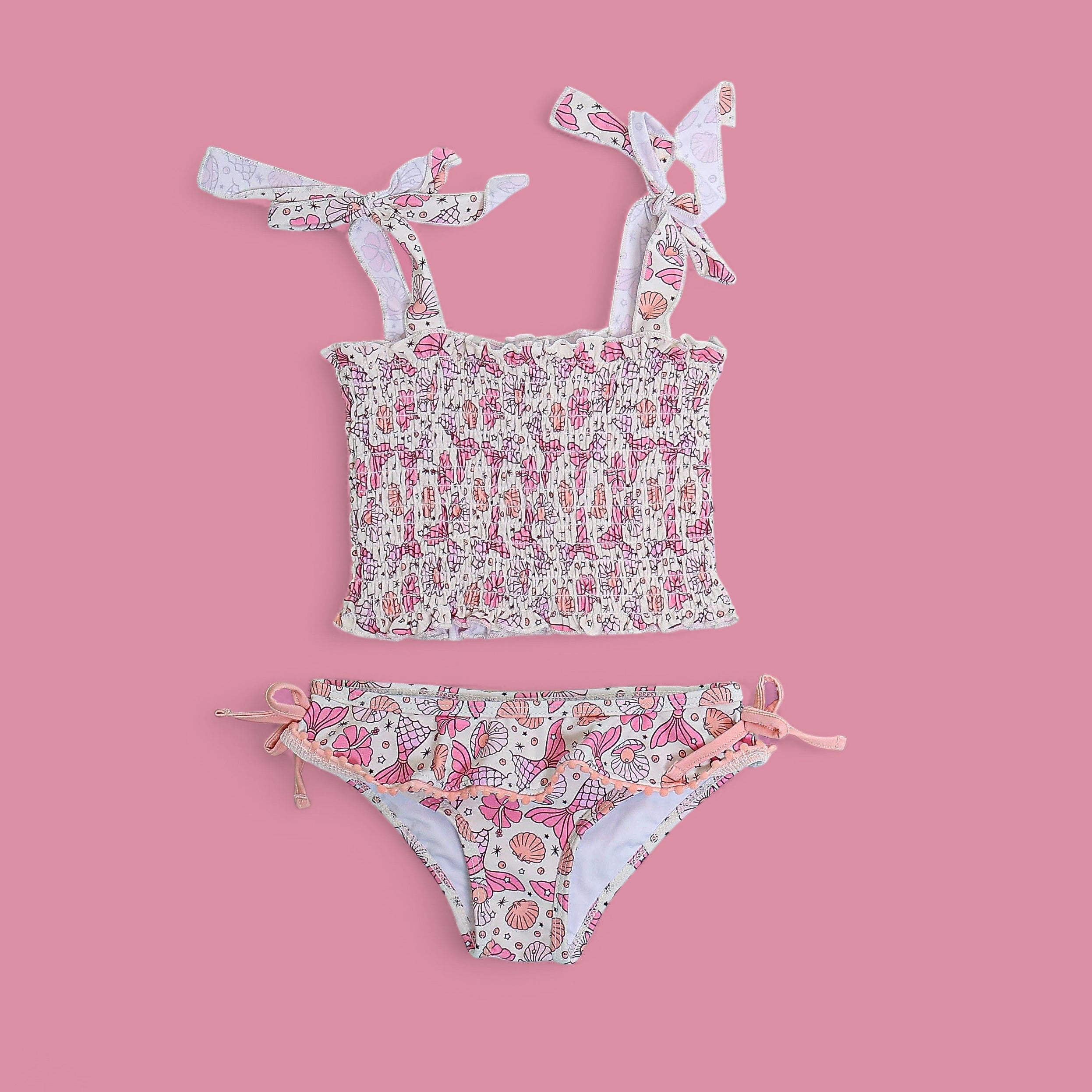 Magical Mermaid Dream Smocked Tankini Two Piece Swim Suit