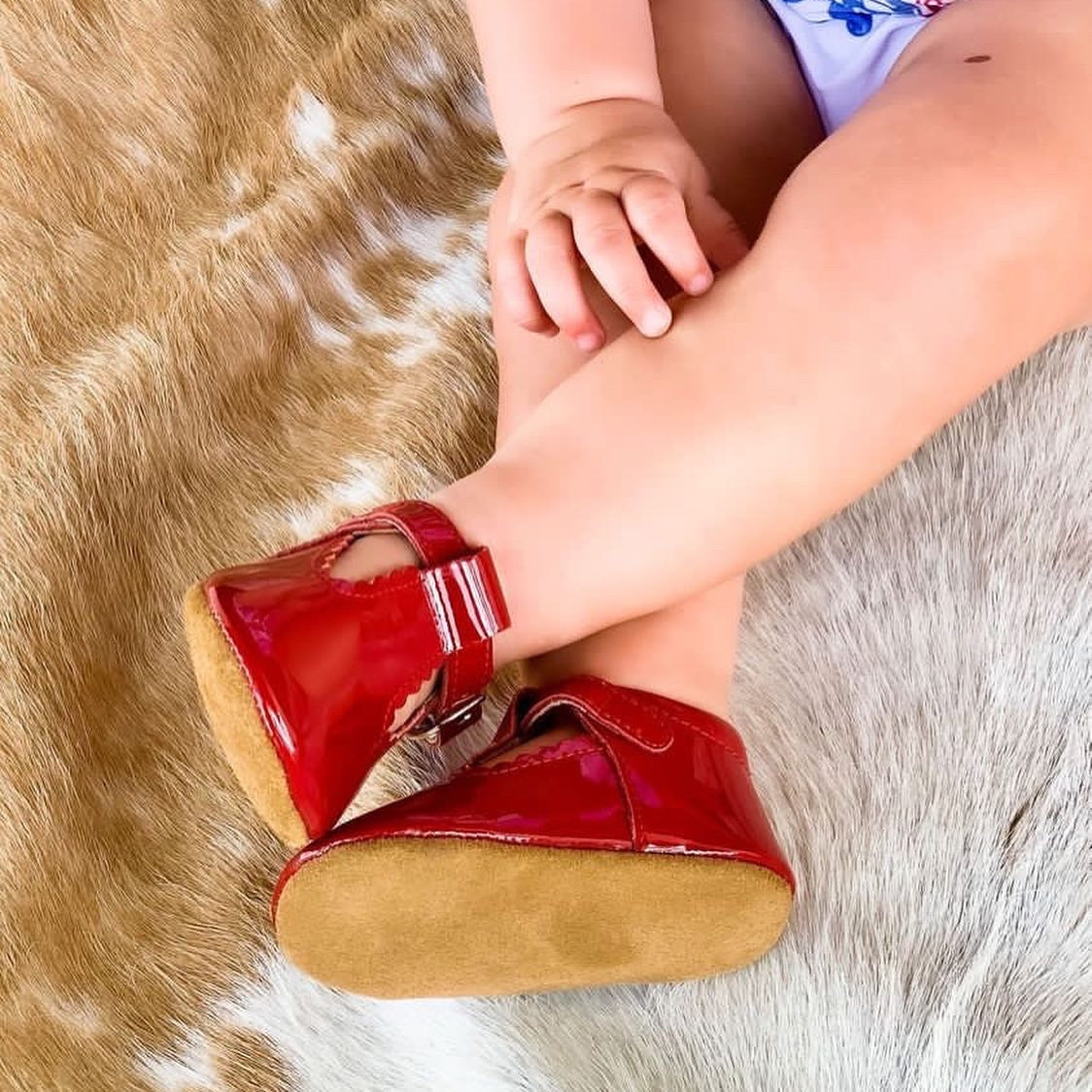 T-straps Red Patent Leather