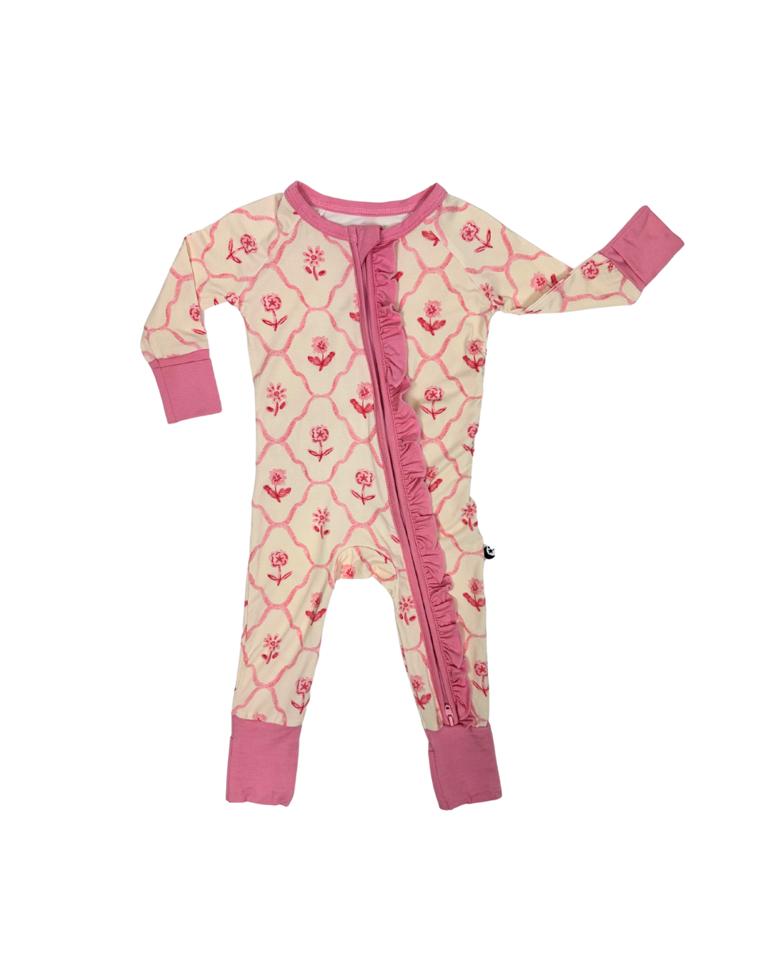 Blush & Bloom - Zipper Footie Pajamas