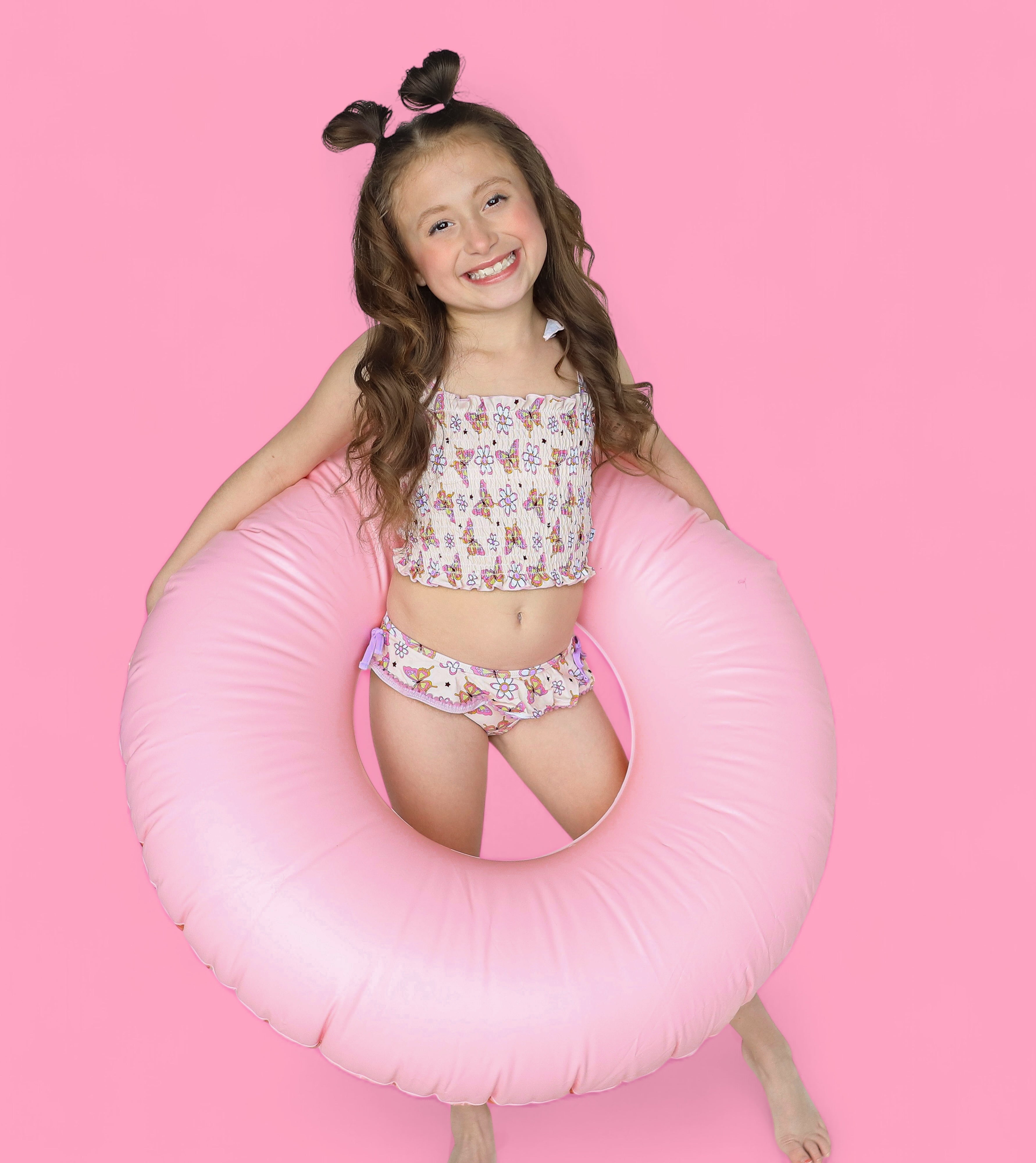 Blossomin’ Butterfly Dream Smocked Tankini Two Piece Swim Suit