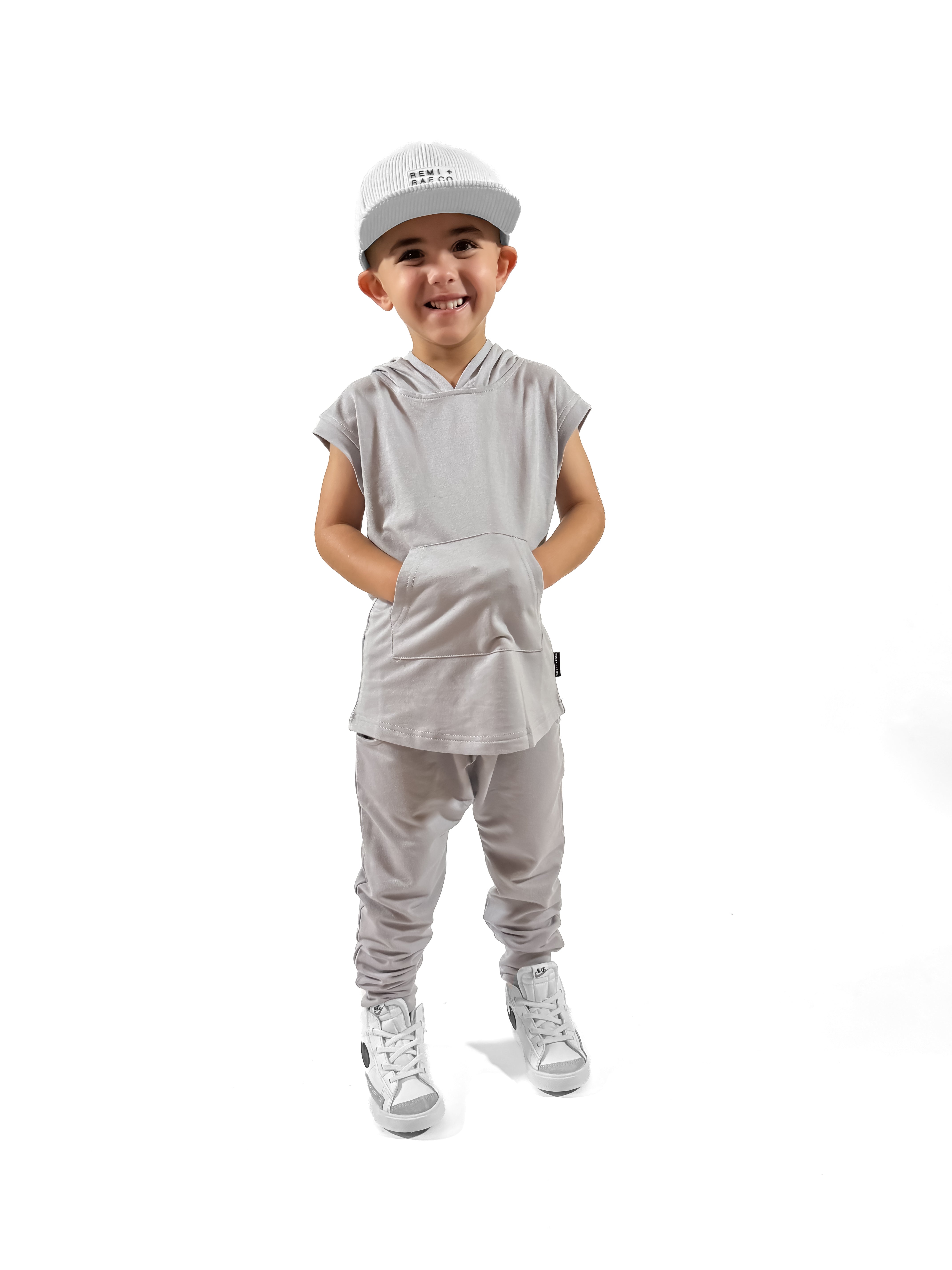 Bamboo Hooded Muscle Tee - Frost