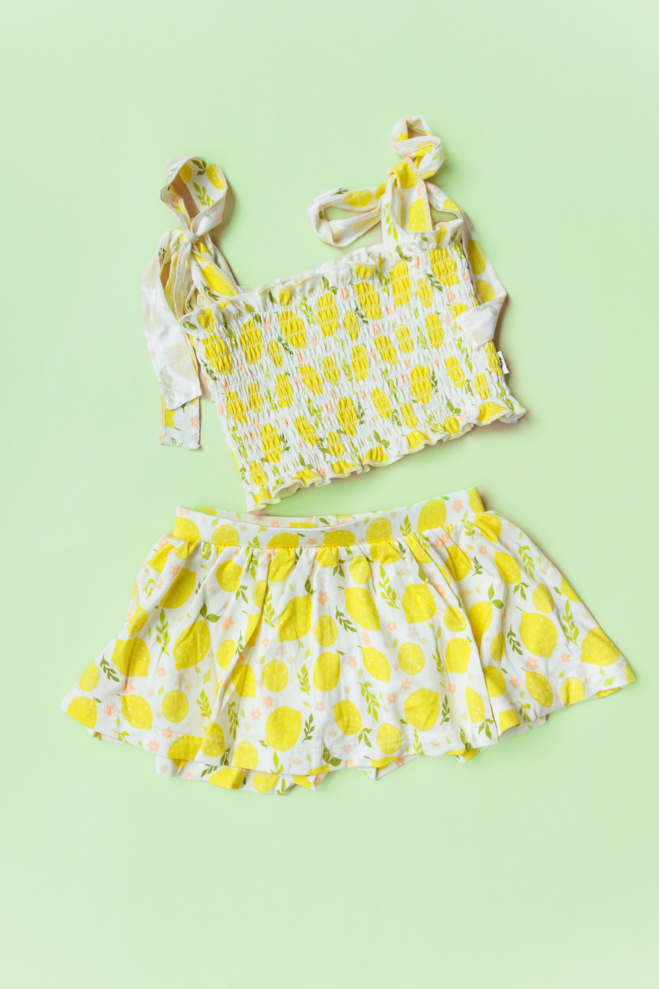Lemon Blossoms Dream Smocked Skort Set