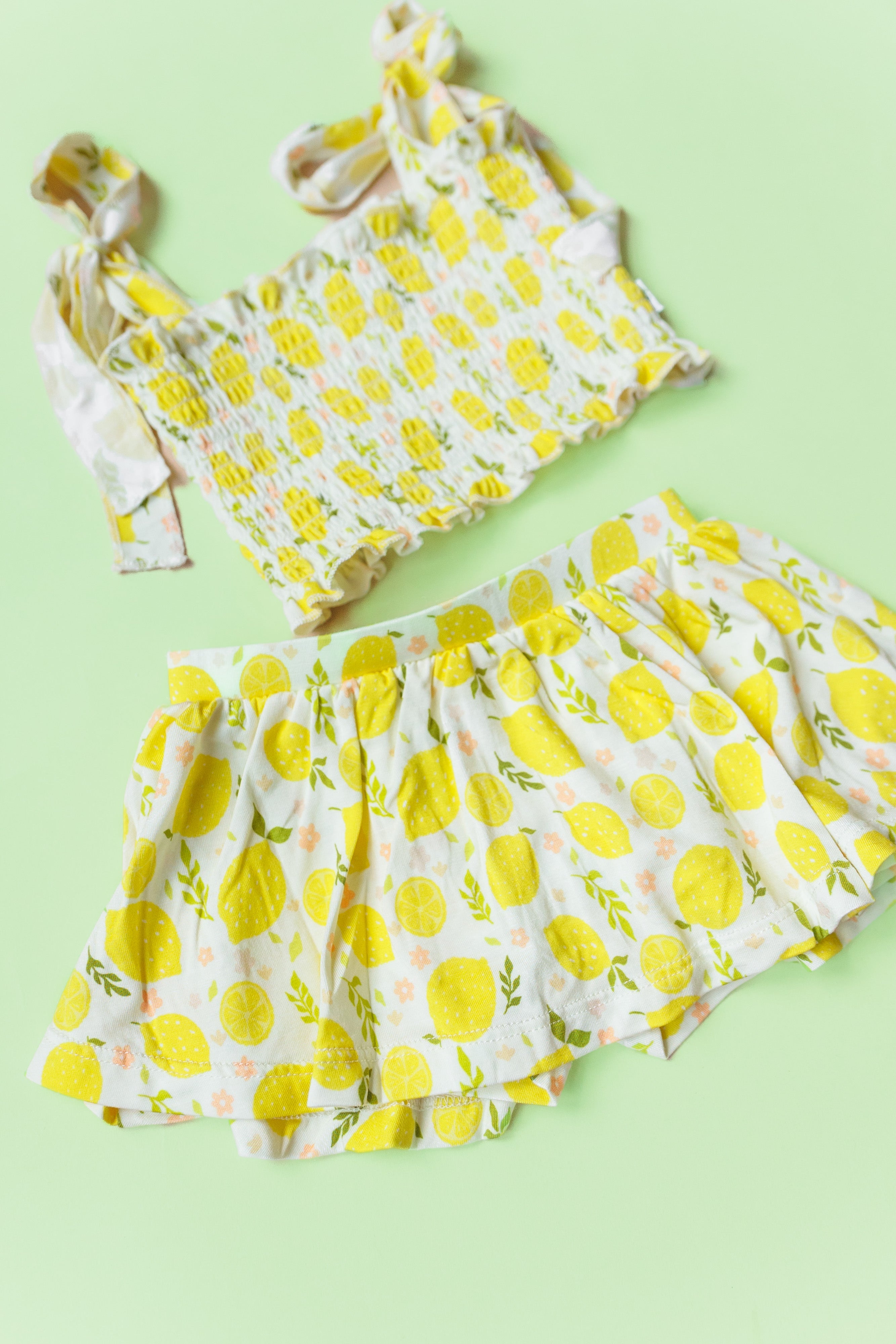 Lemon Blossoms Dream Smocked Skort Set