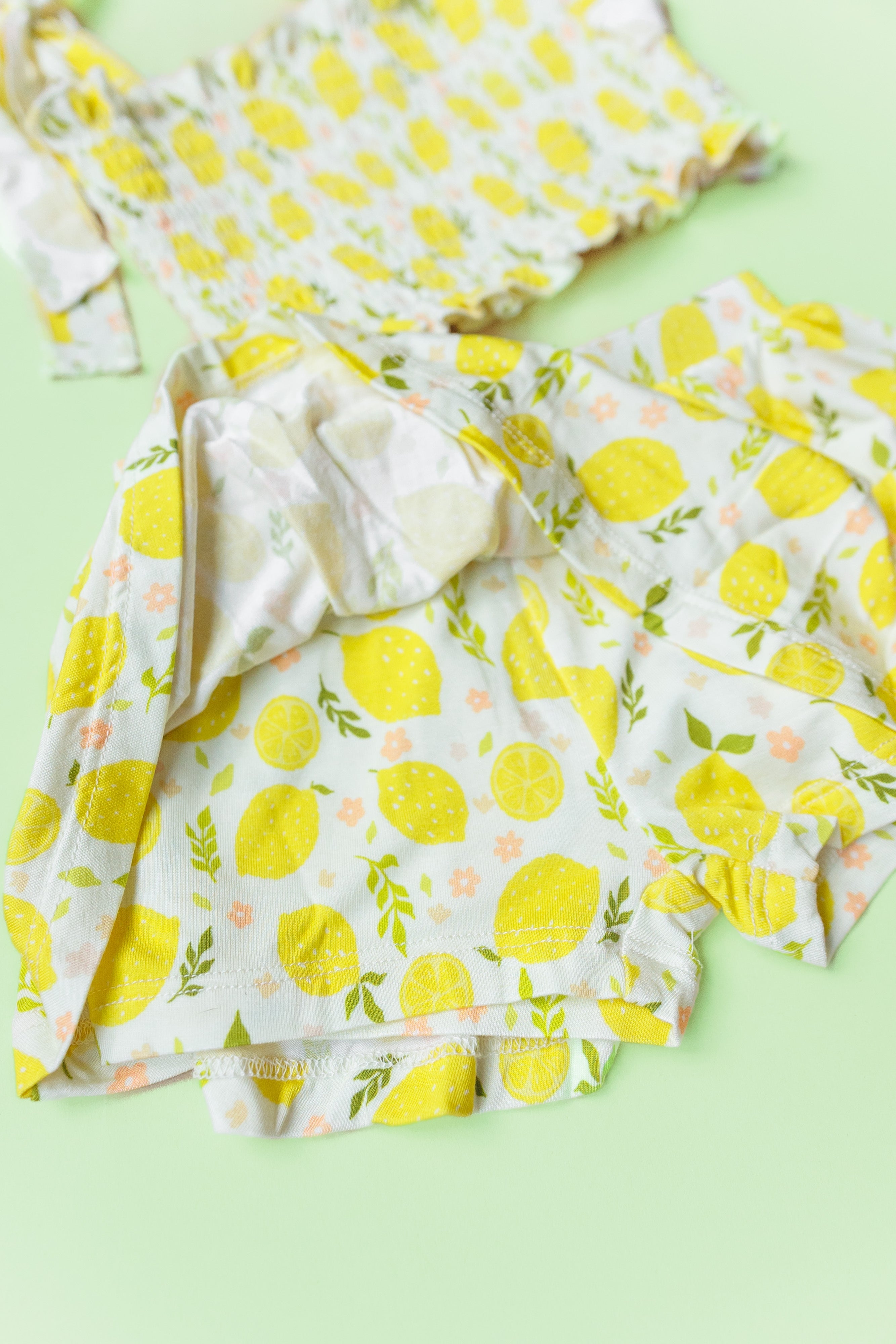 Lemon Blossoms Dream Smocked Skort Set