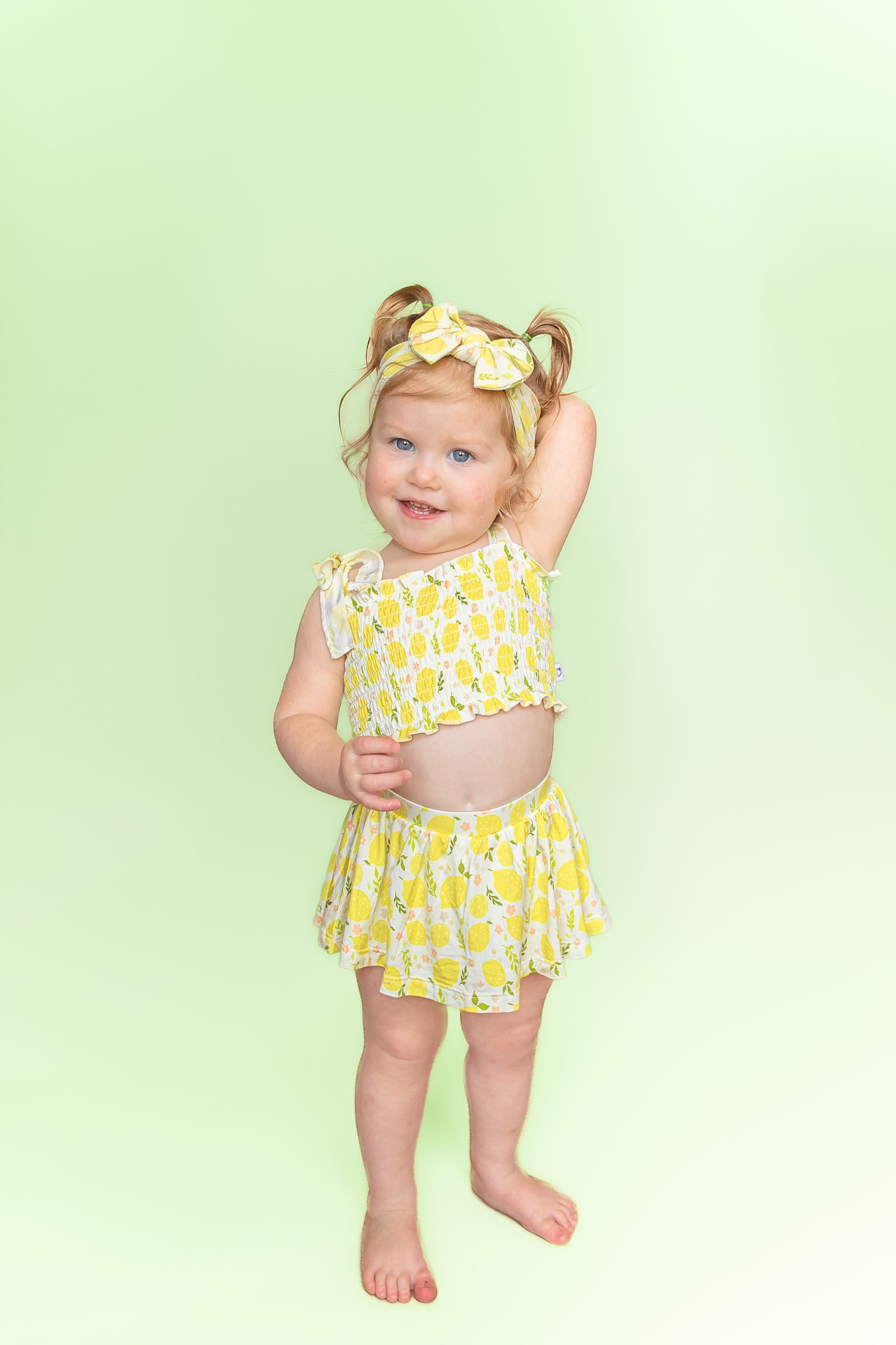 Lemon Blossoms Dream Smocked Skort Set