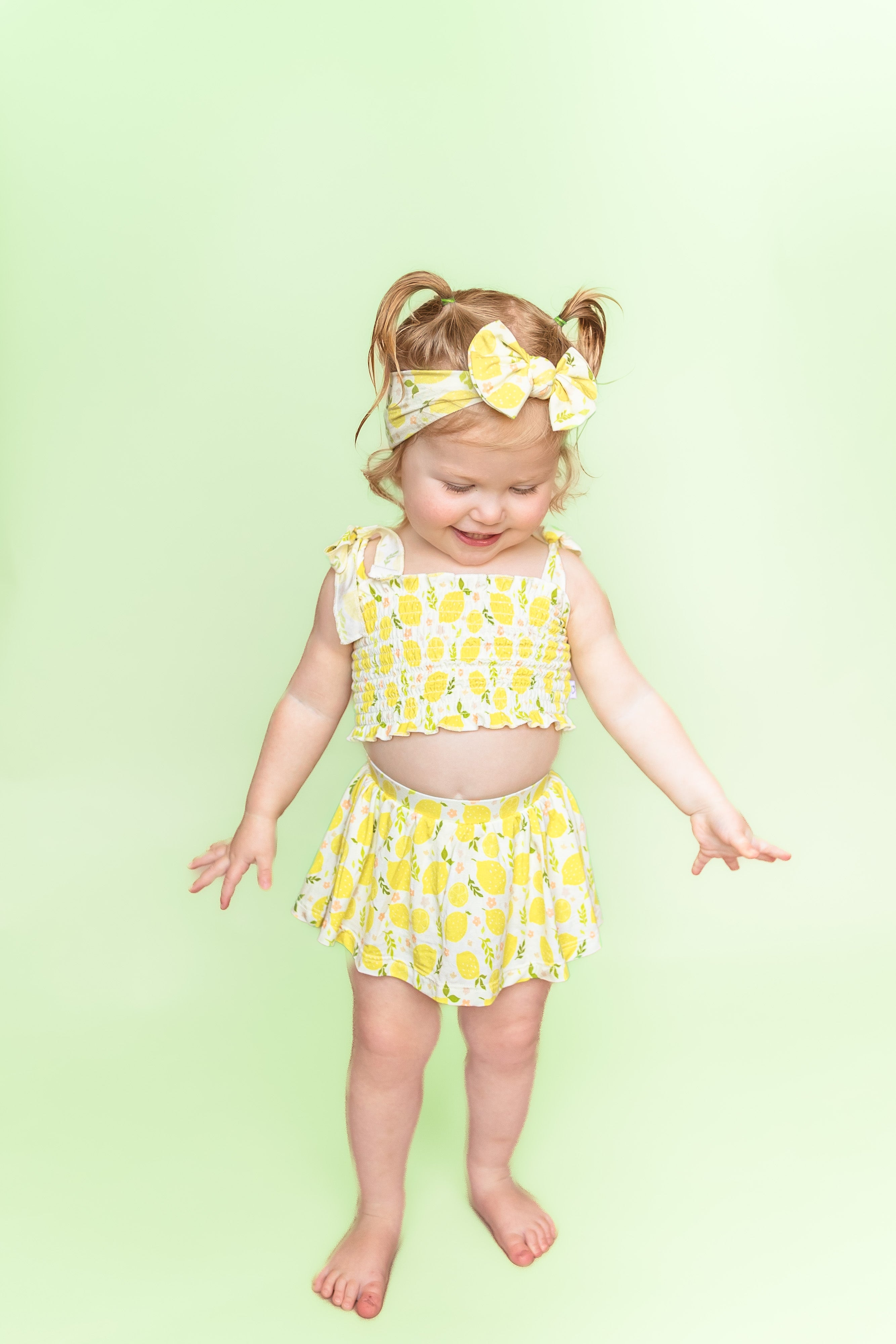 Lemon Blossoms Dream Smocked Skort Set