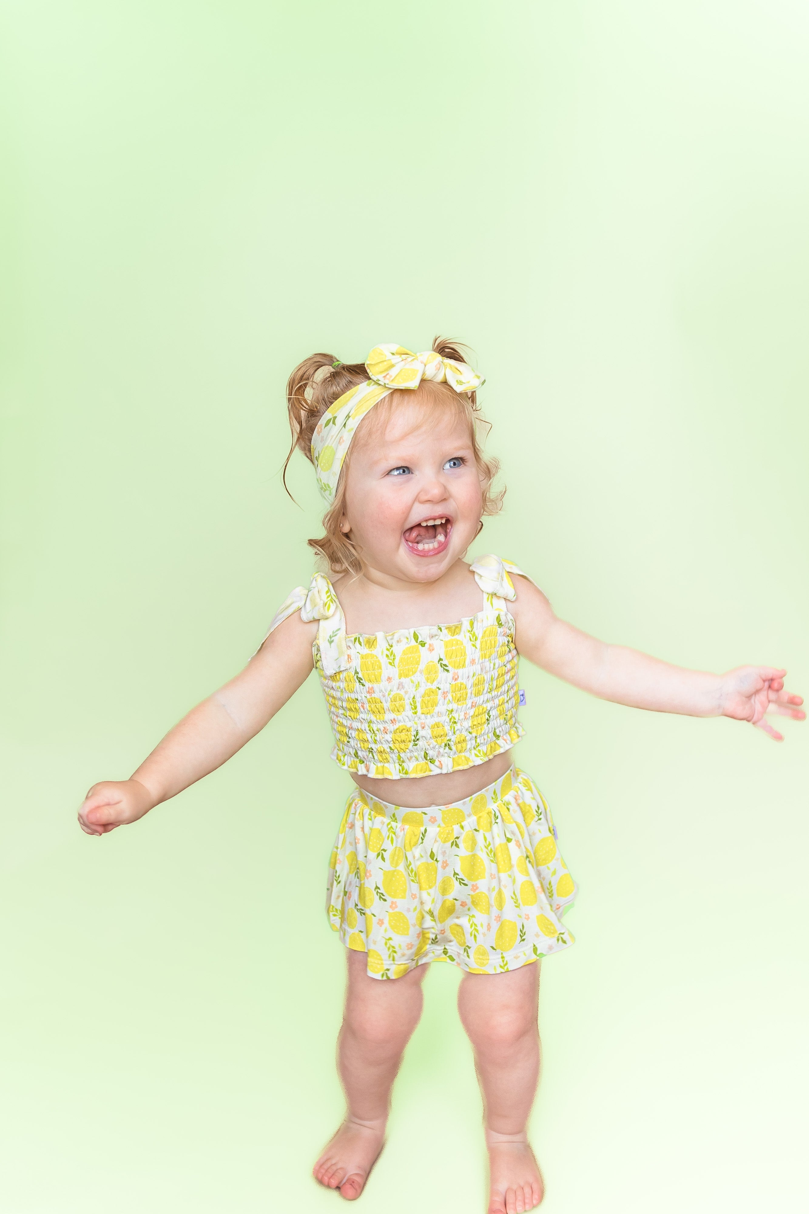 Lemon Blossoms Dream Smocked Skort Set