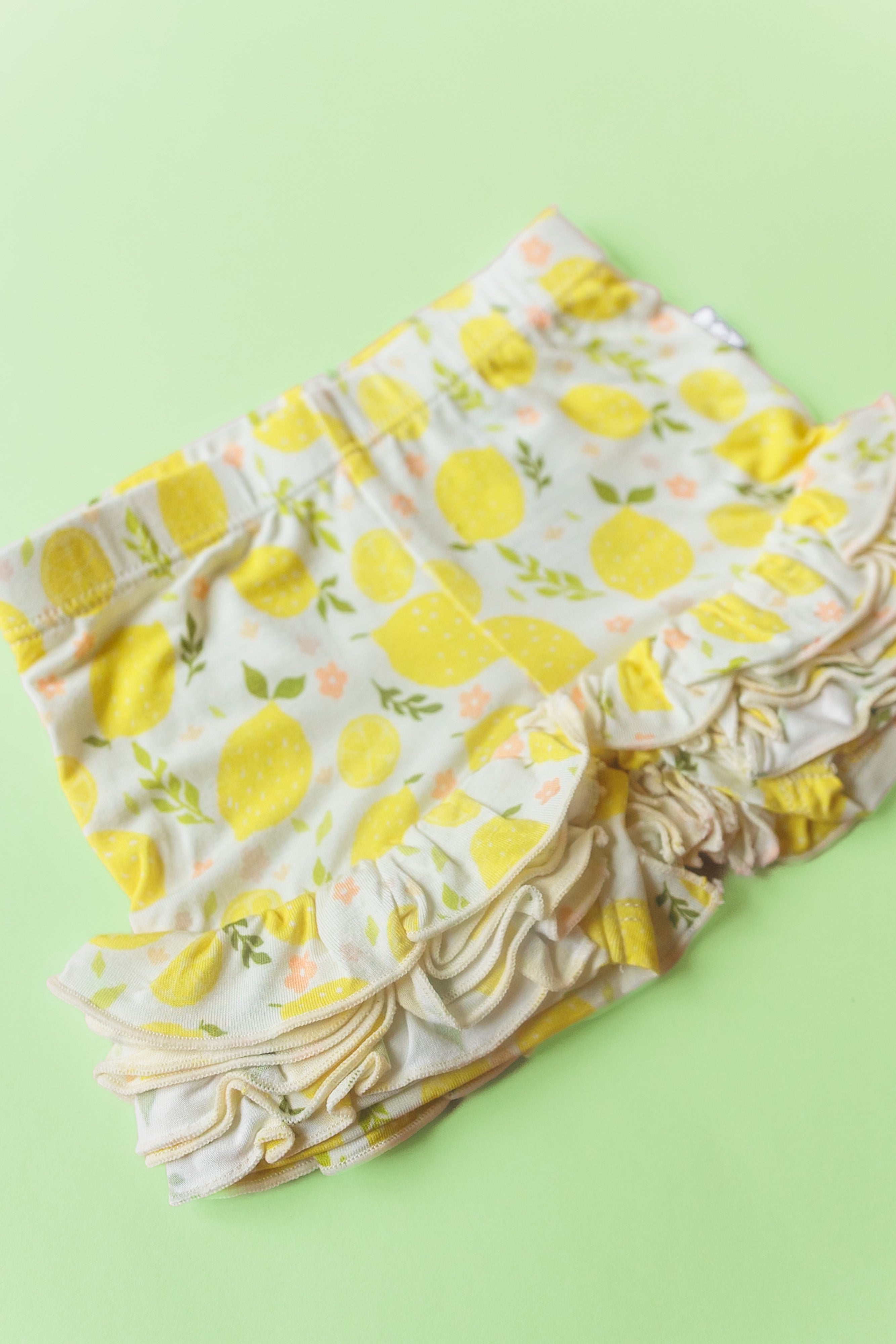 Lemon Blossoms Dream Ruffle Shorts