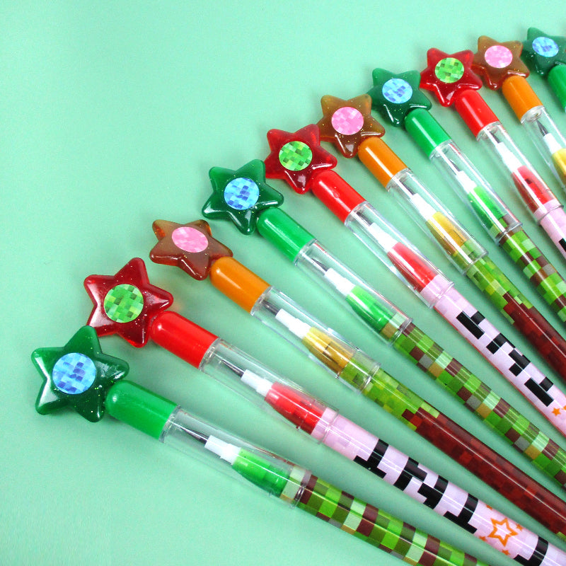 Pixels Mine Crafter Themed Multi Point Pencils