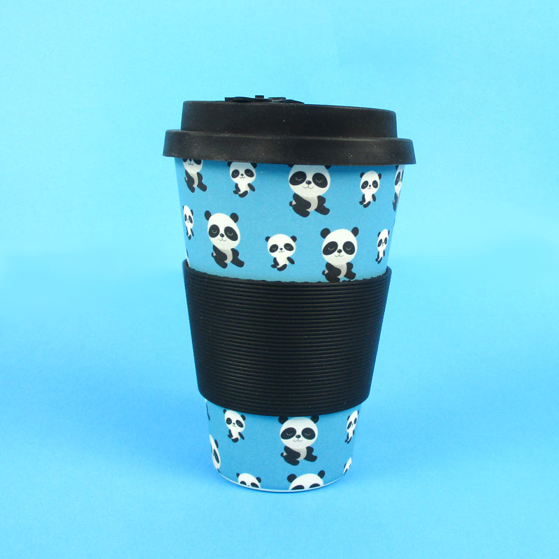 Eco-friendly Reusable Plant Fiber Travel Mug With Panda Design