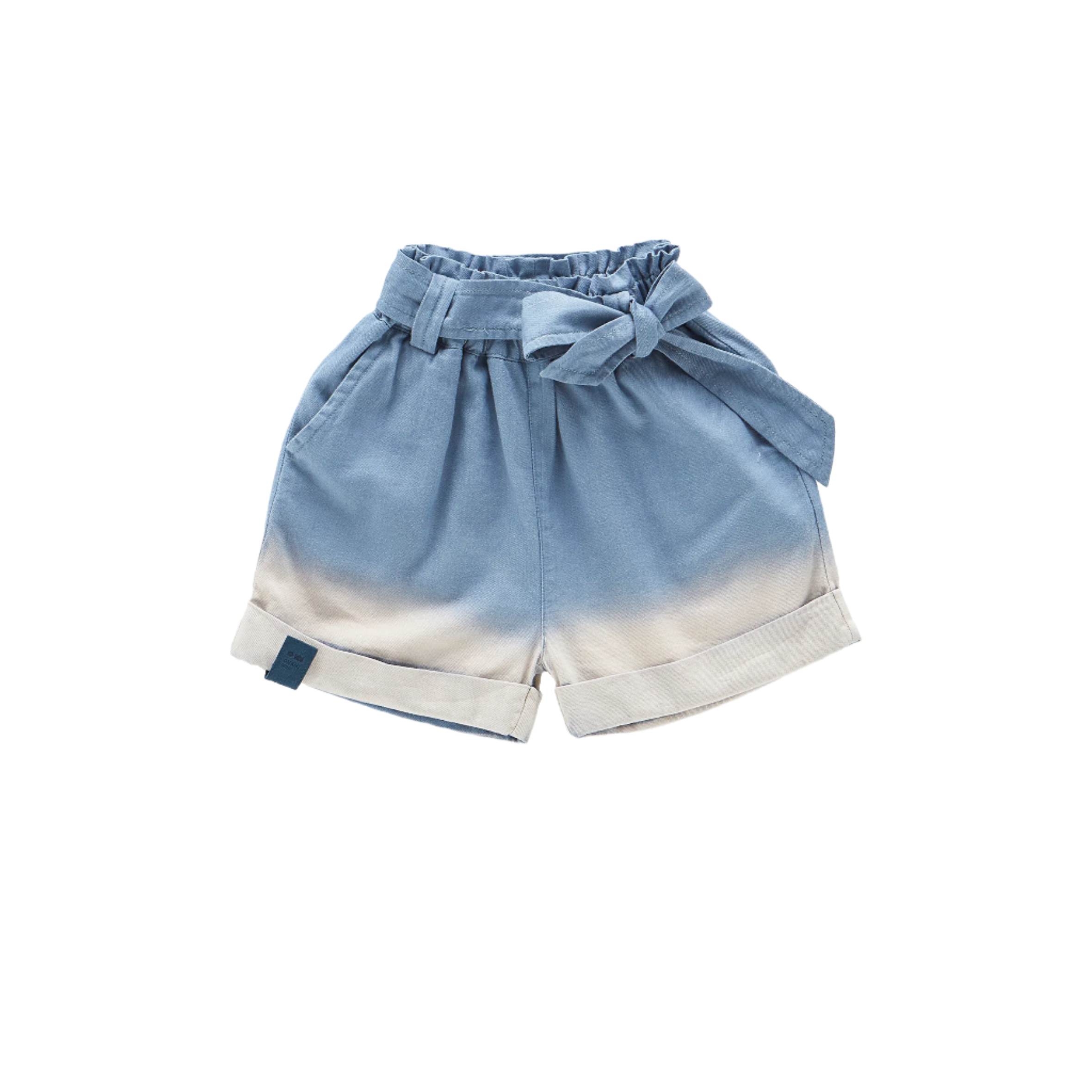 Girls Denim Shorts With Belt | Light Blue
