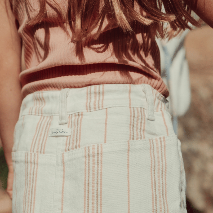 The Printed Long Sleeve Tee - Rose Stripe