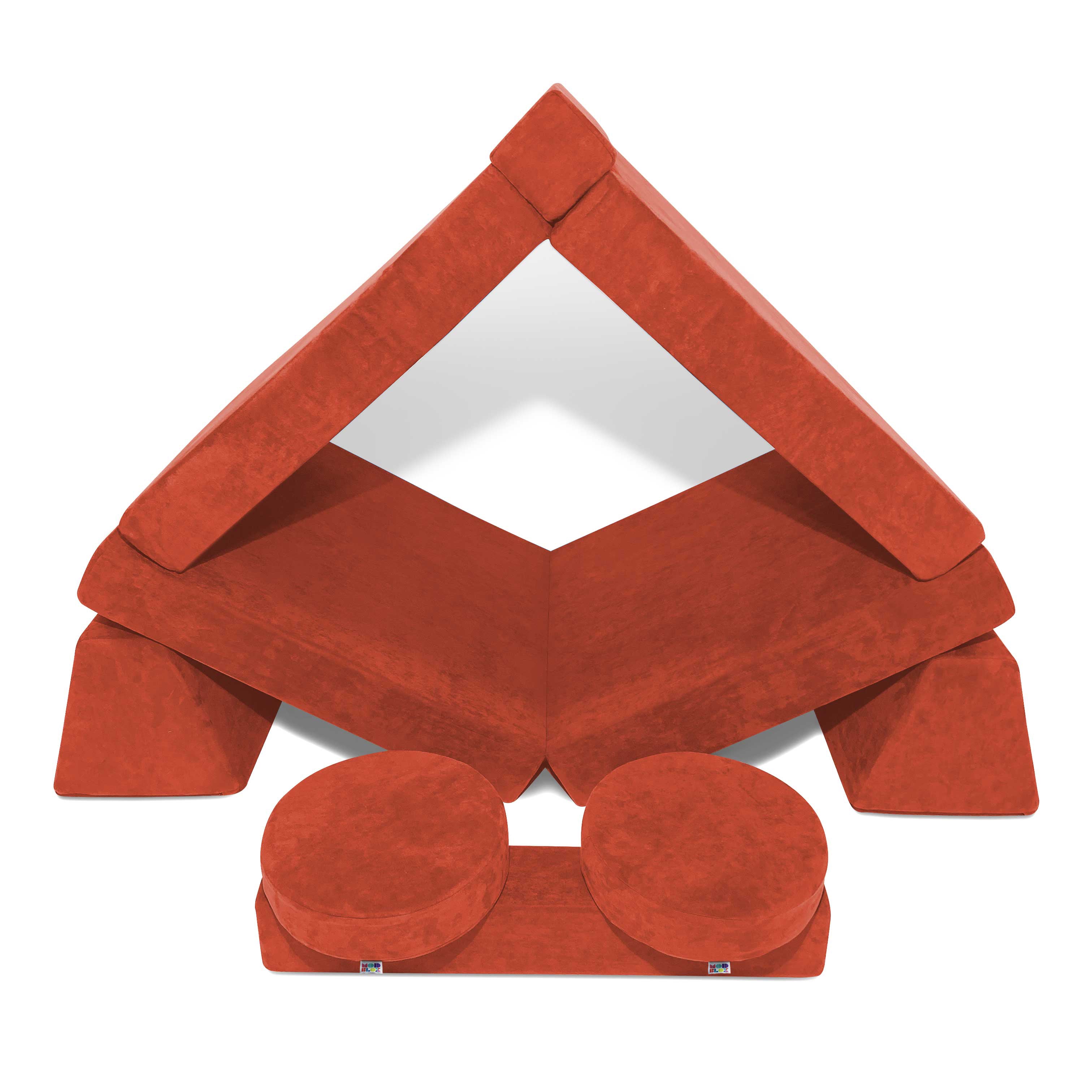 10 Piece Large Soft Furniture Playset Modular Microsuede Foam Play Couch For Creative Kids