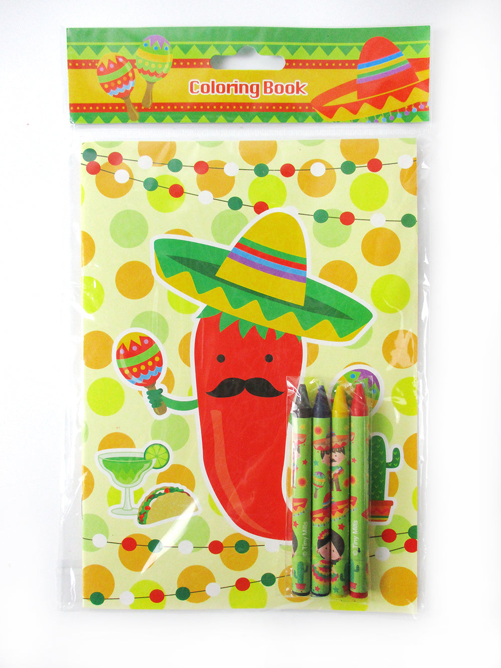 Fiesta Coloring Books With Crayons Party Favors - Set Of 6 Or 12