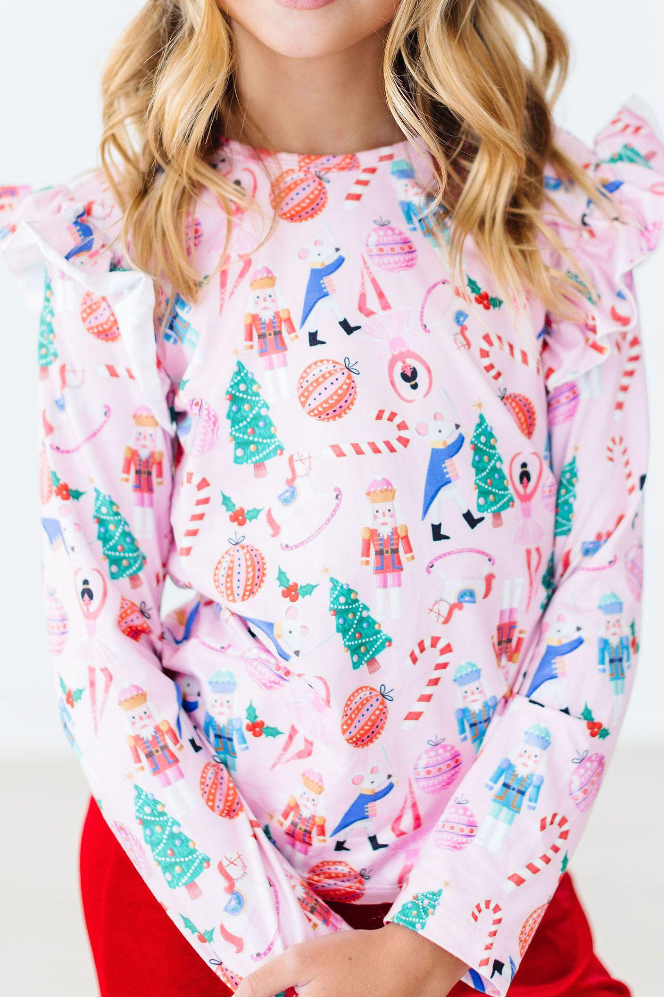 Sugarplum Fairy L/s Ruffle Tee