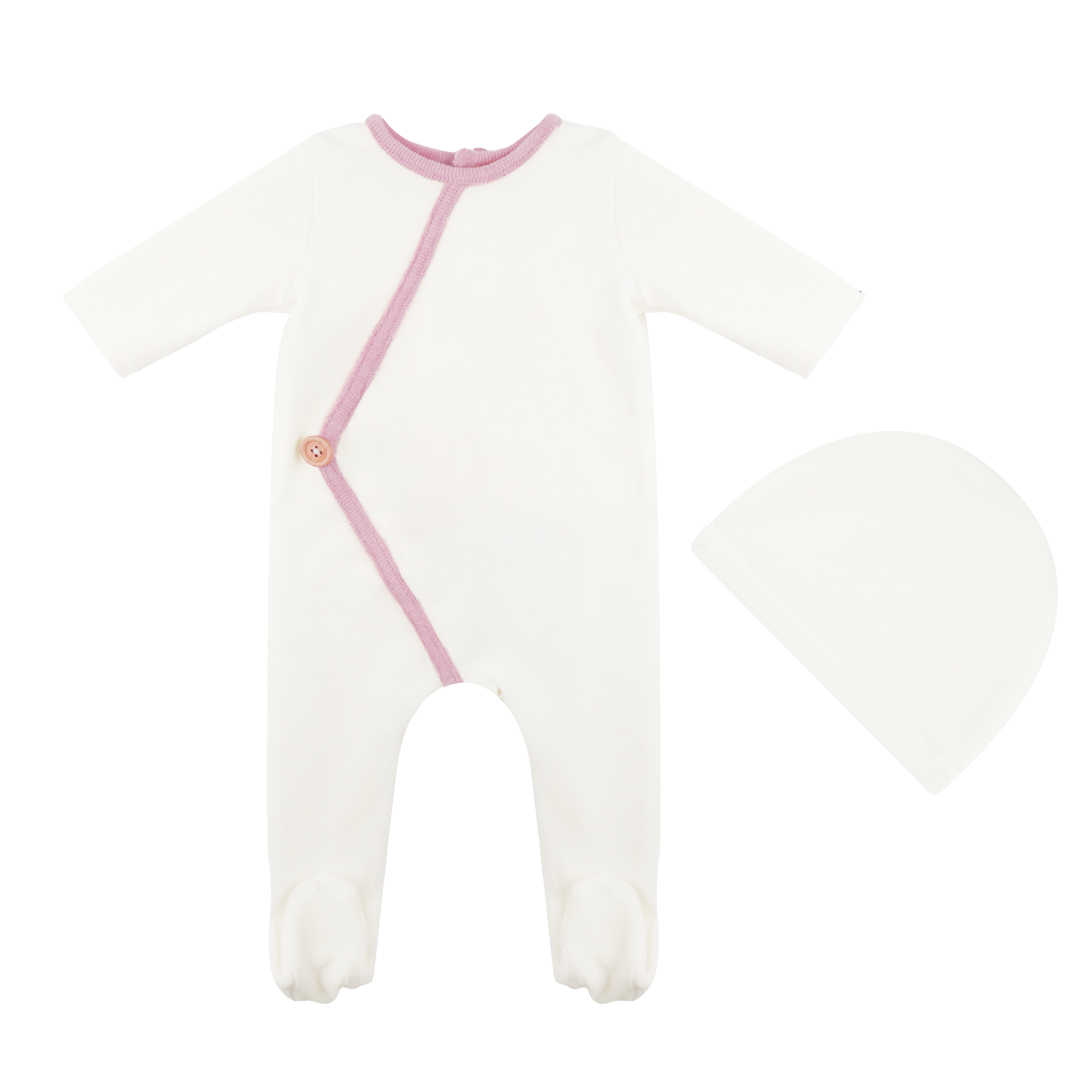 Corduroy Kimono Footie And Bonnet