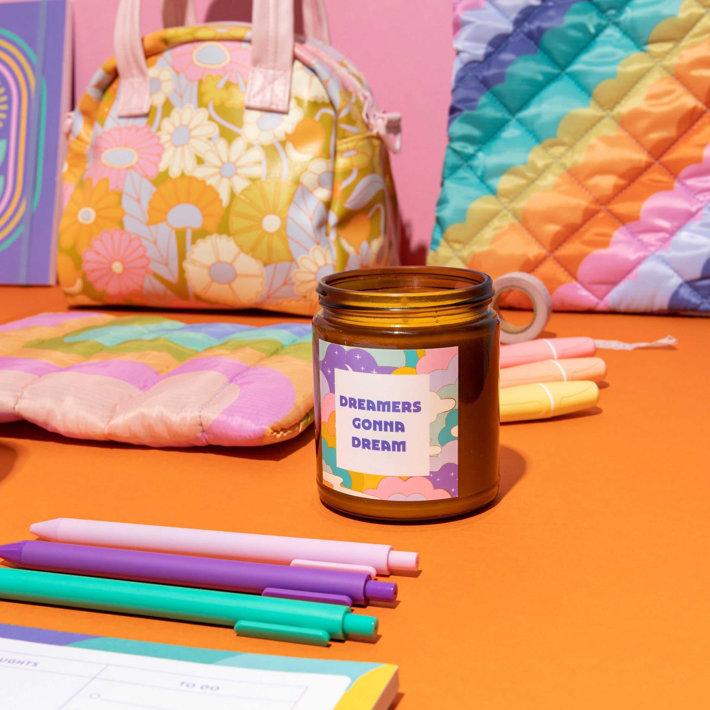 Candle Jar W/lid Amber - Delightful