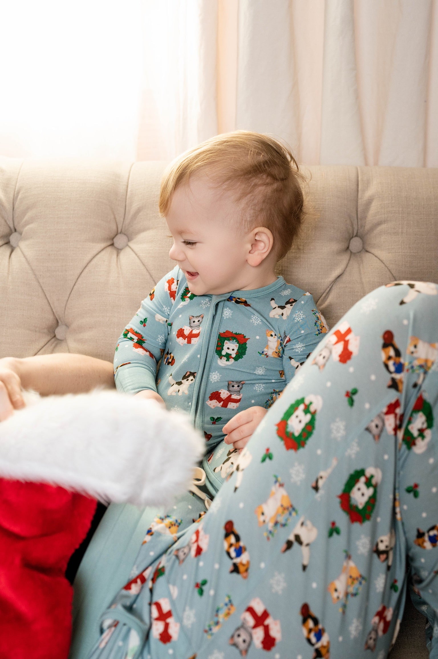 Whisker Wonderland Vintage Kittens Adult Bamboo Joggers Pajamas