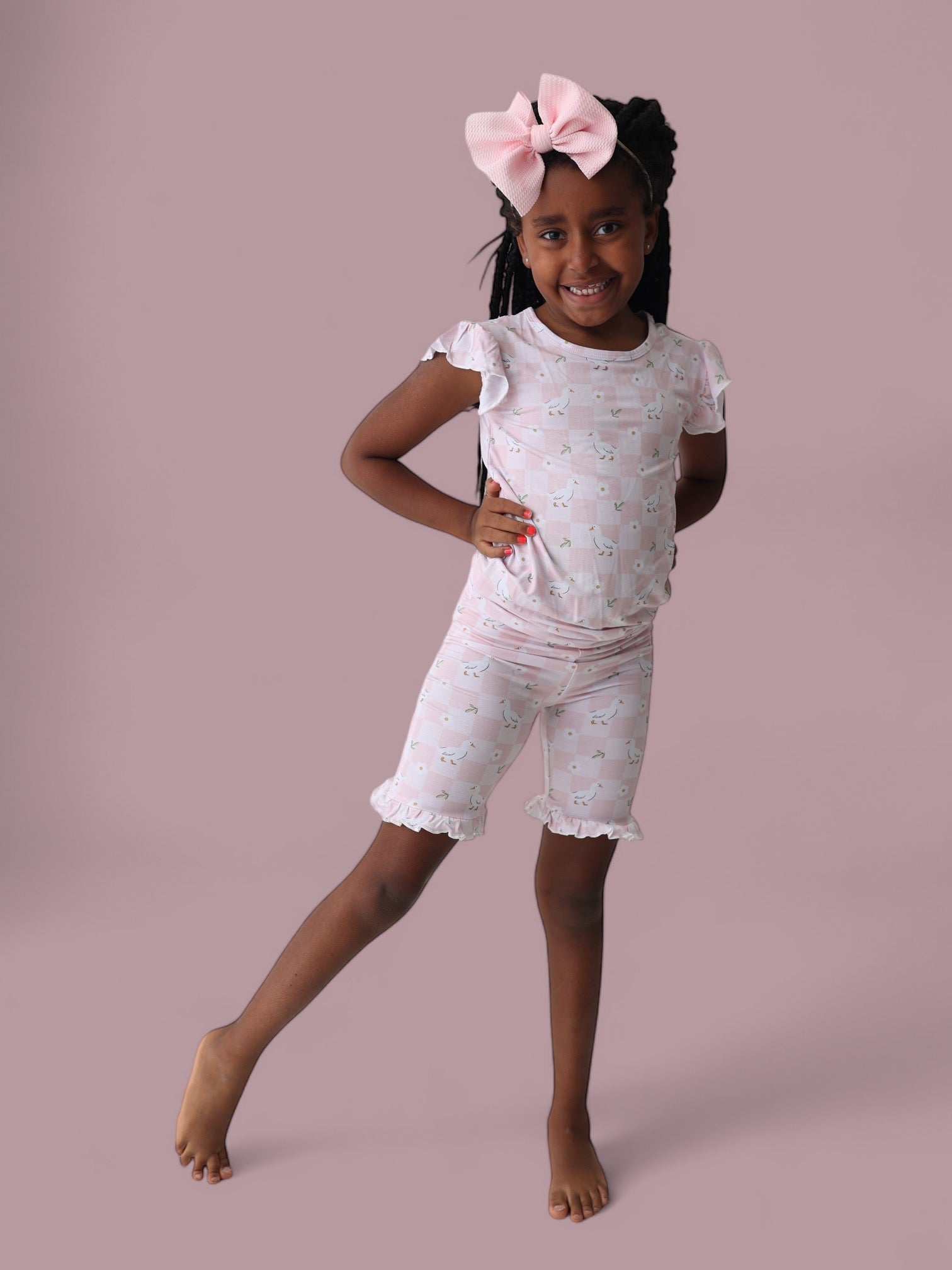 Exclusive Ducks And Daisies Dream Ruffle Short Set