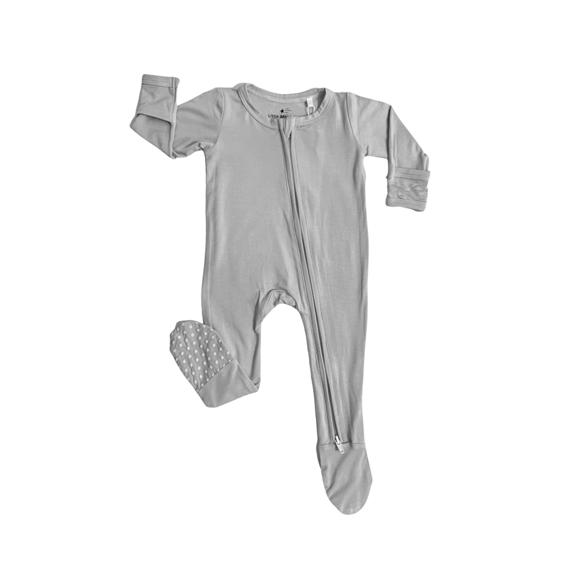 Silver Zippered Footie