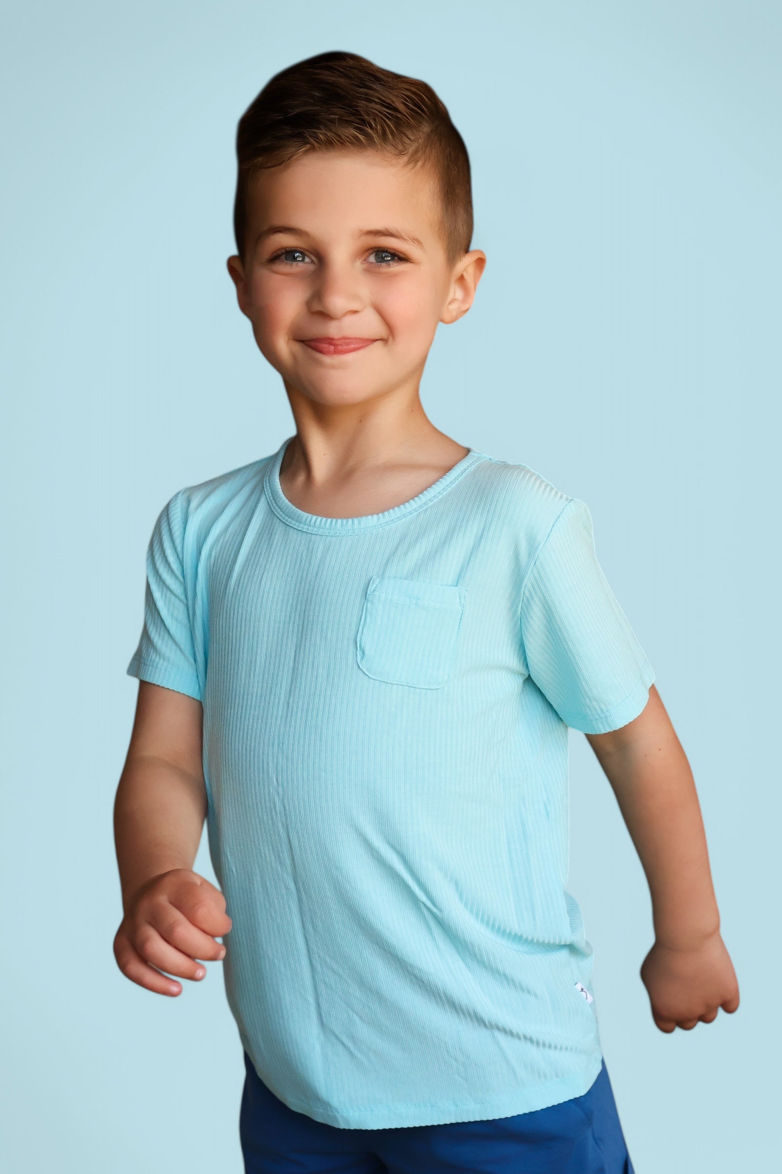 Capri Blue Rib Dream Pocket Tee