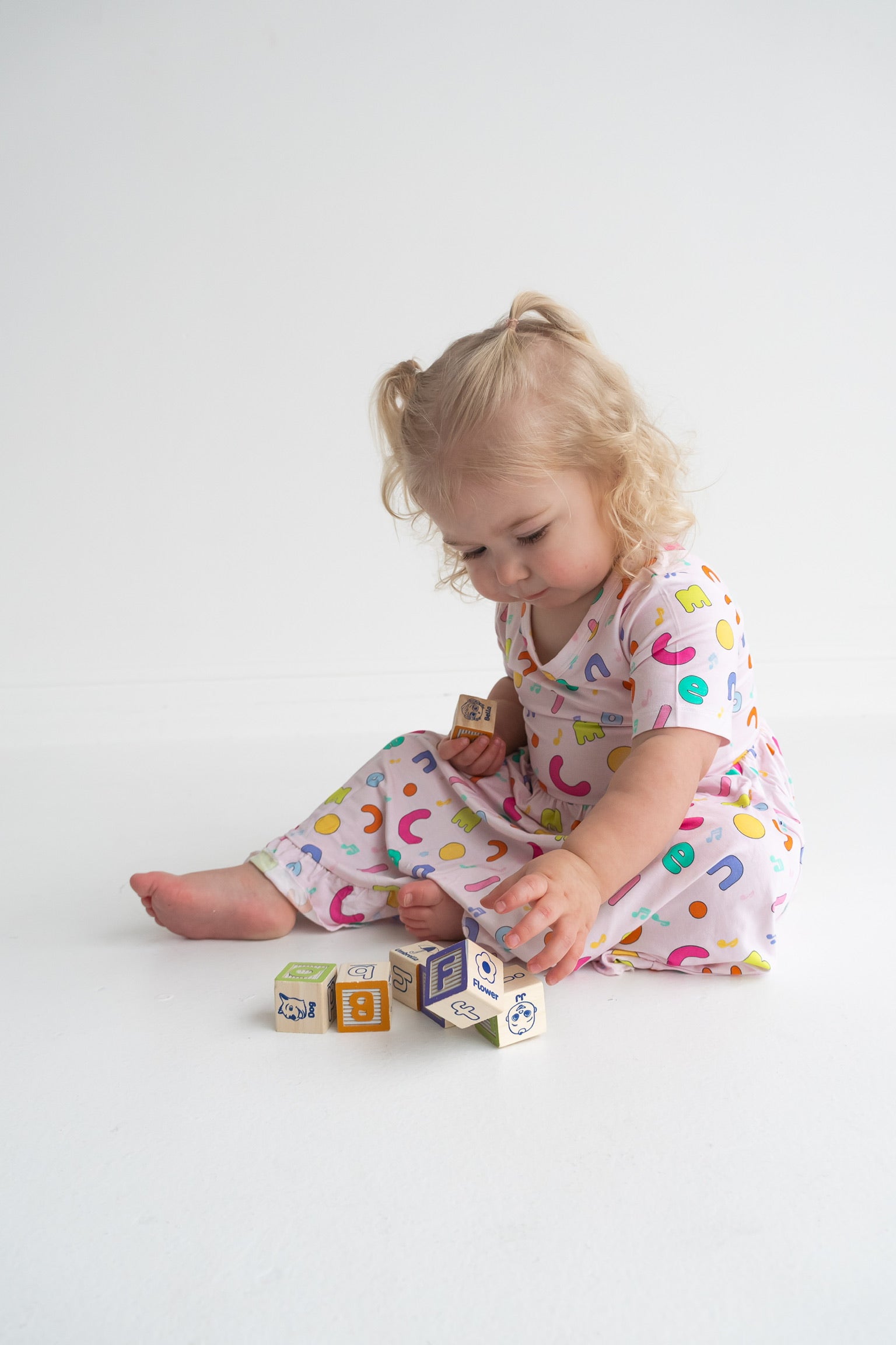 Dream Big Little Co X Cocomelon Alphabet Short Sleeve Dream Ruffle Dress