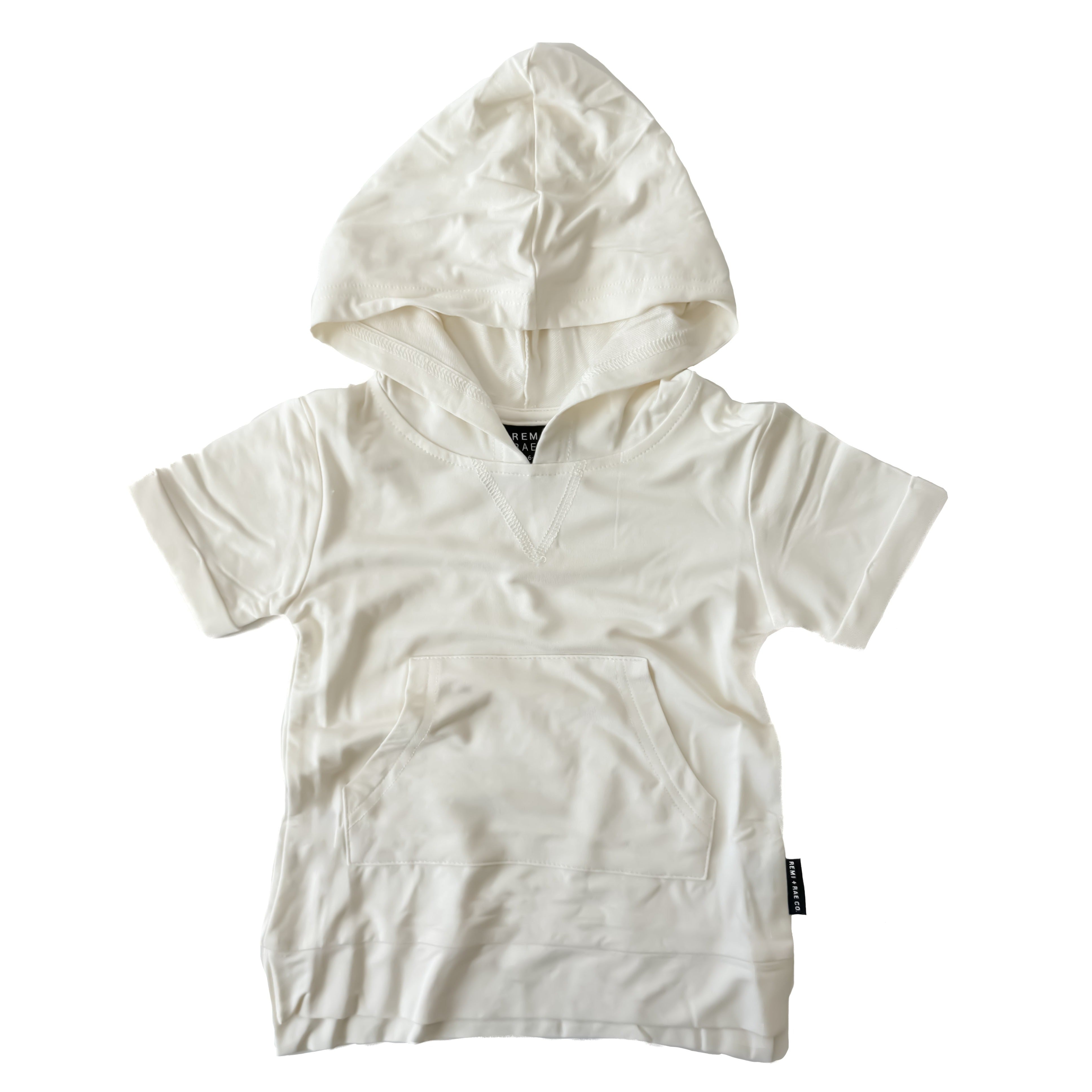Bamboo Short Sleeve Hoodie - Coconut