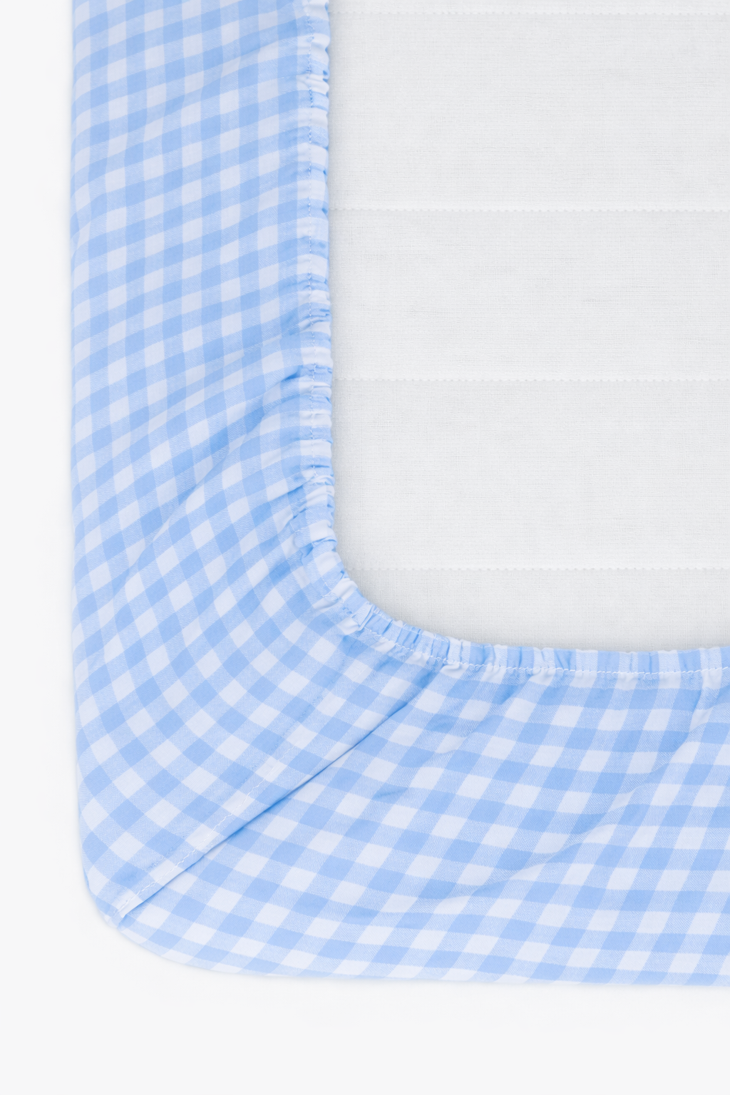 Midnight Blue Gingham Crib Sheet