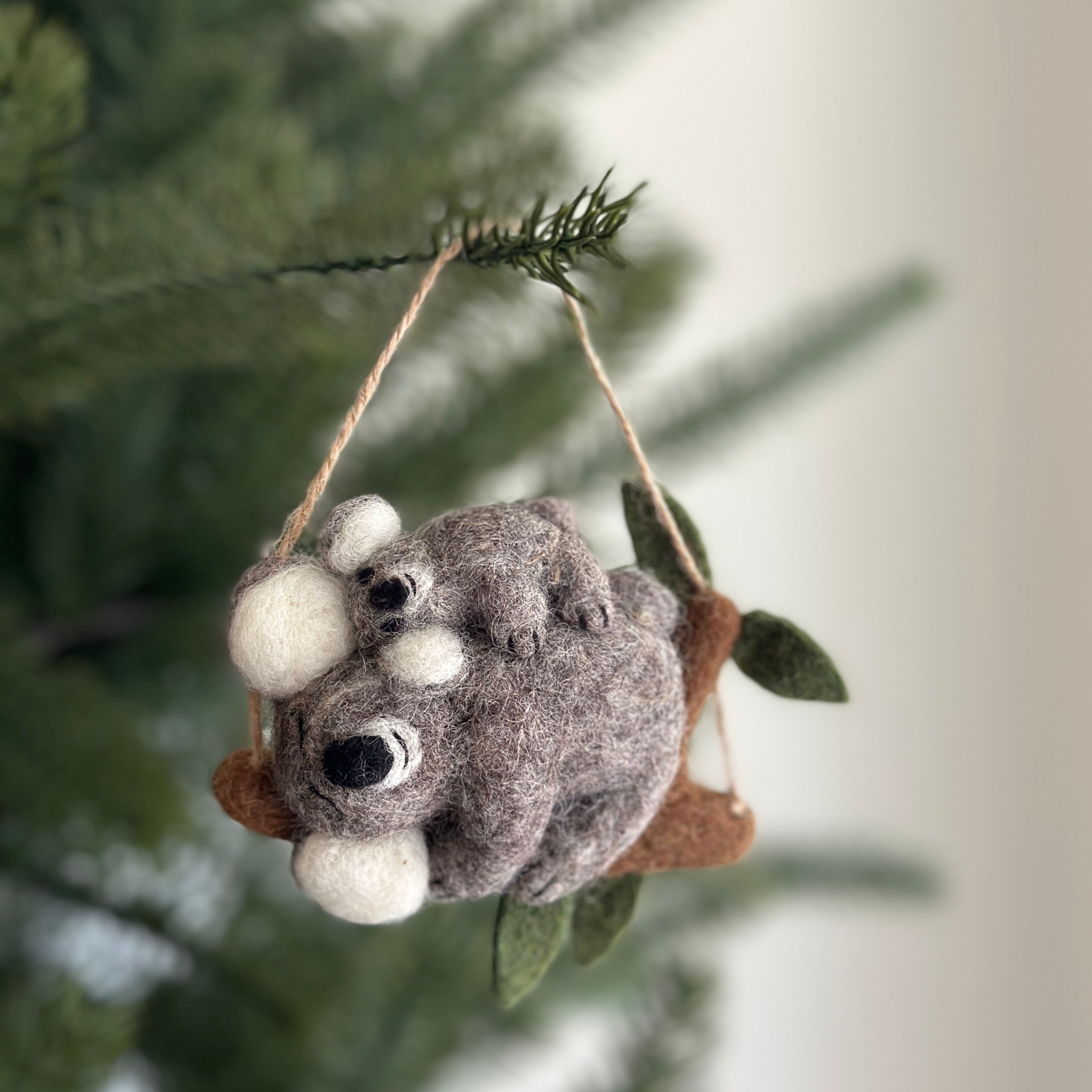Felt Koala With Baby Ornament