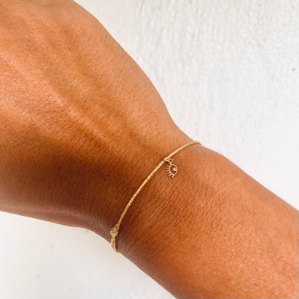 Gold Eye Charm Bracelet