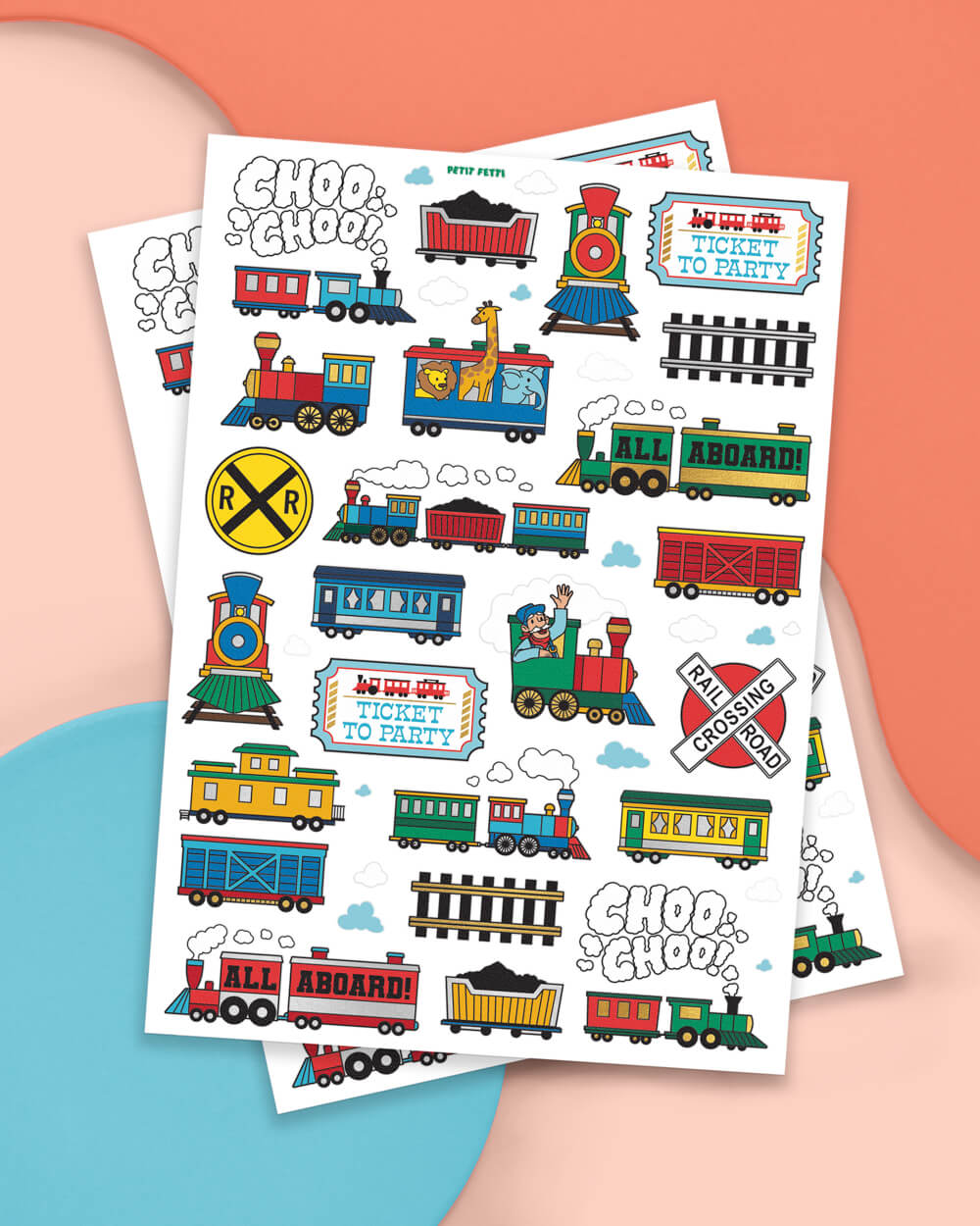 Train 🚂 Tats - 48 Foil Temporary Tattoos