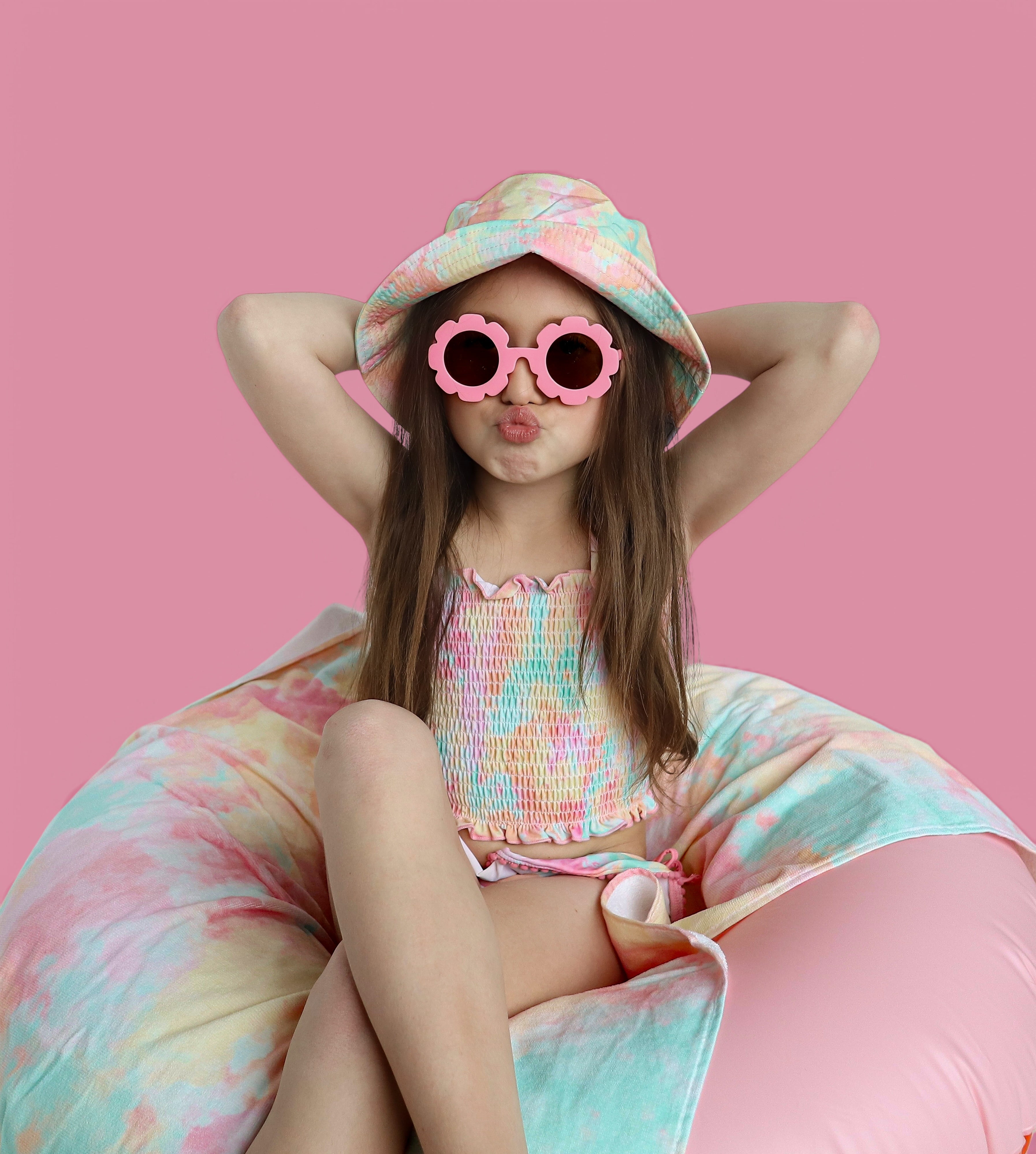 Rainbow Clouds Dream Smocked Tankini Two Piece Swim Suit