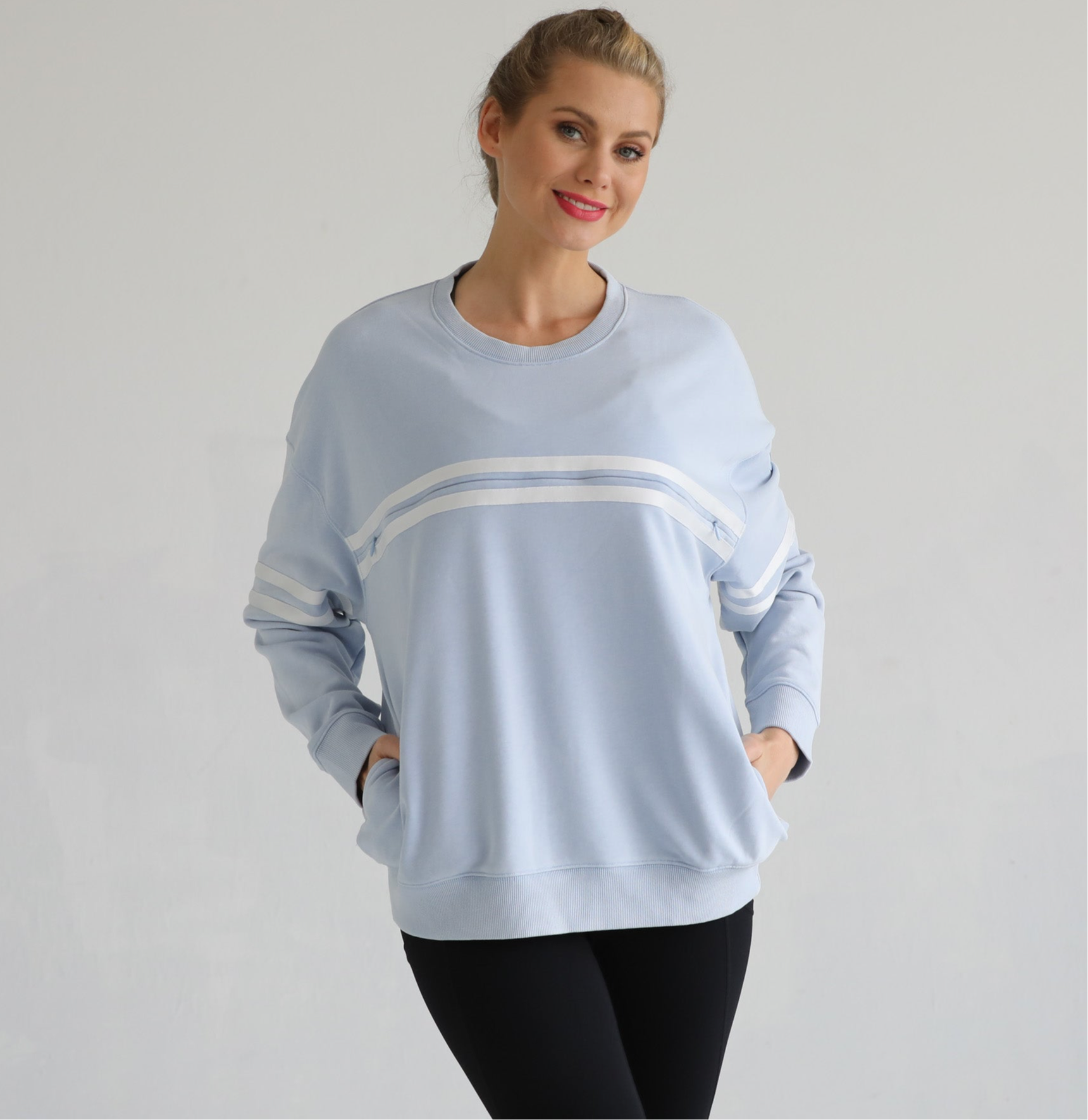 Celine Slouchy Nursing Pullover (morning Haze)