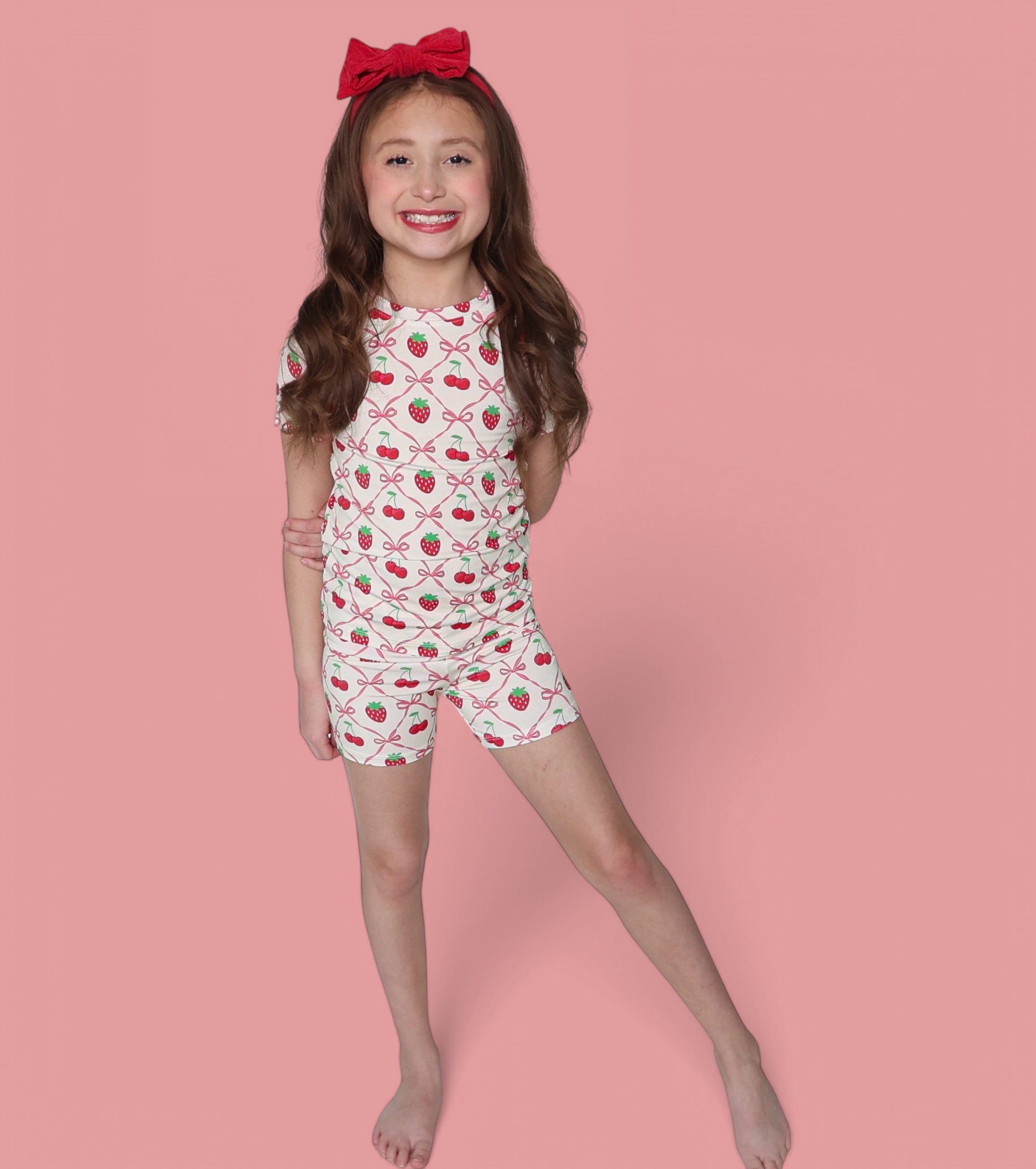 Cherry Bow Berry Dream Short Set