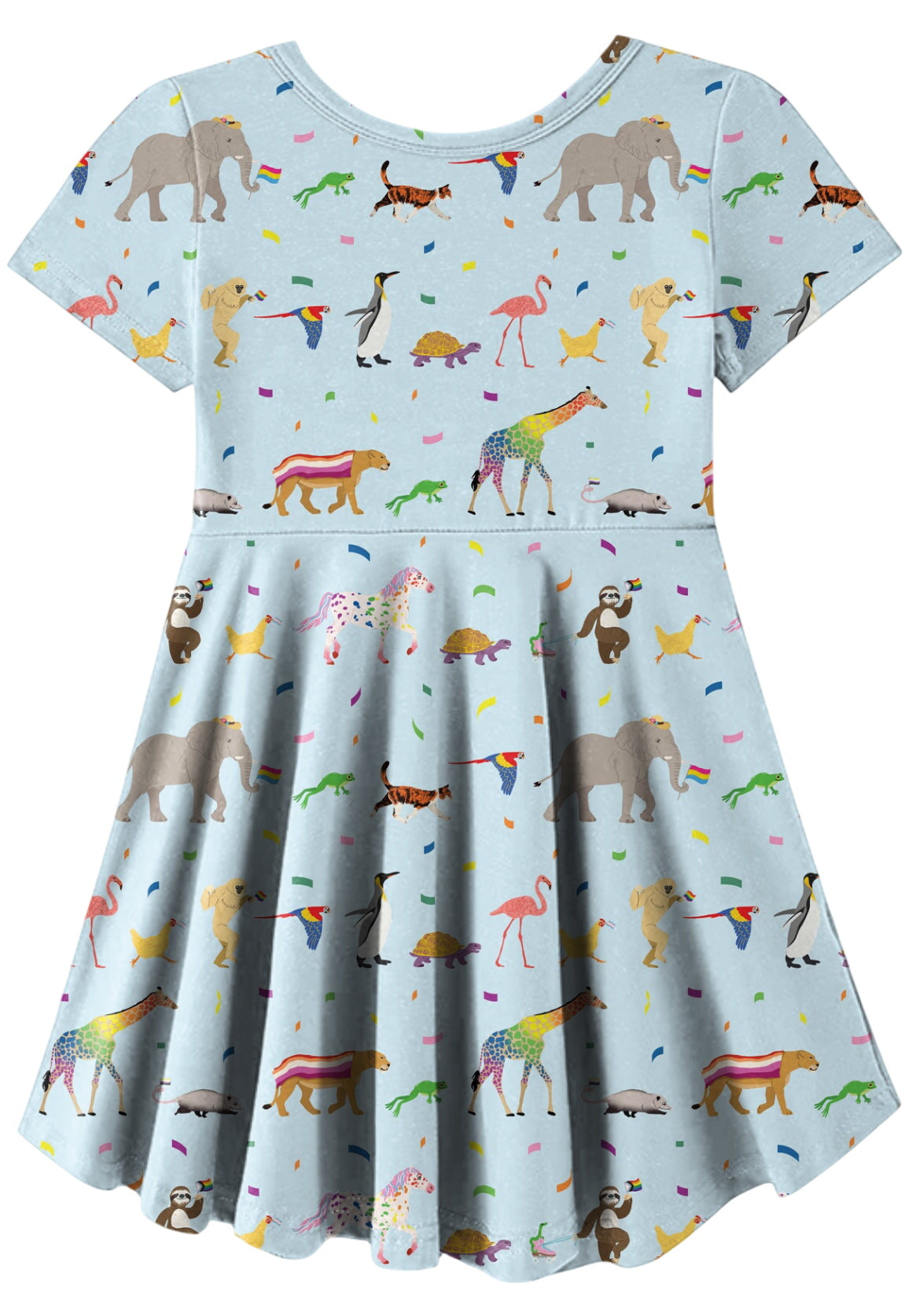 Rainbow On My Parade Bamboo Twirl Dress With Pockets