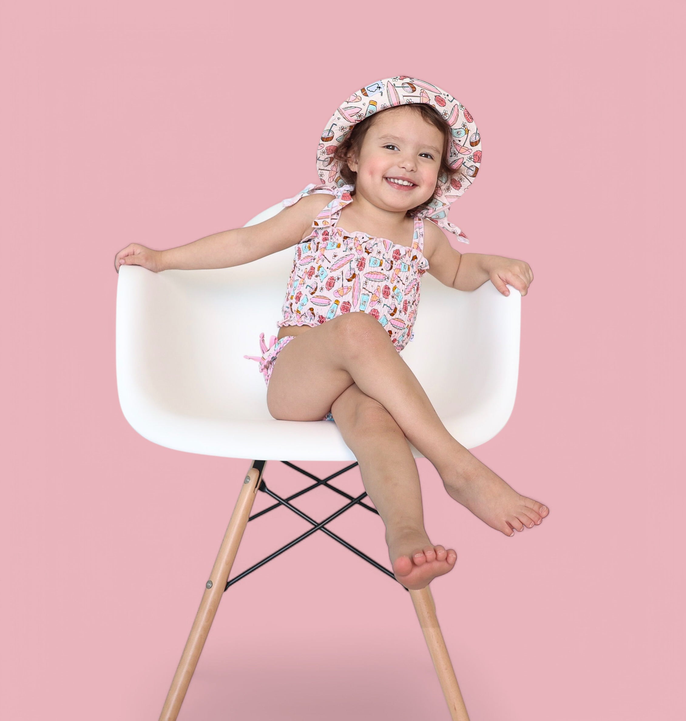 Fun In The Sun Dream Smocked Tankini Two Piece Swim Suit