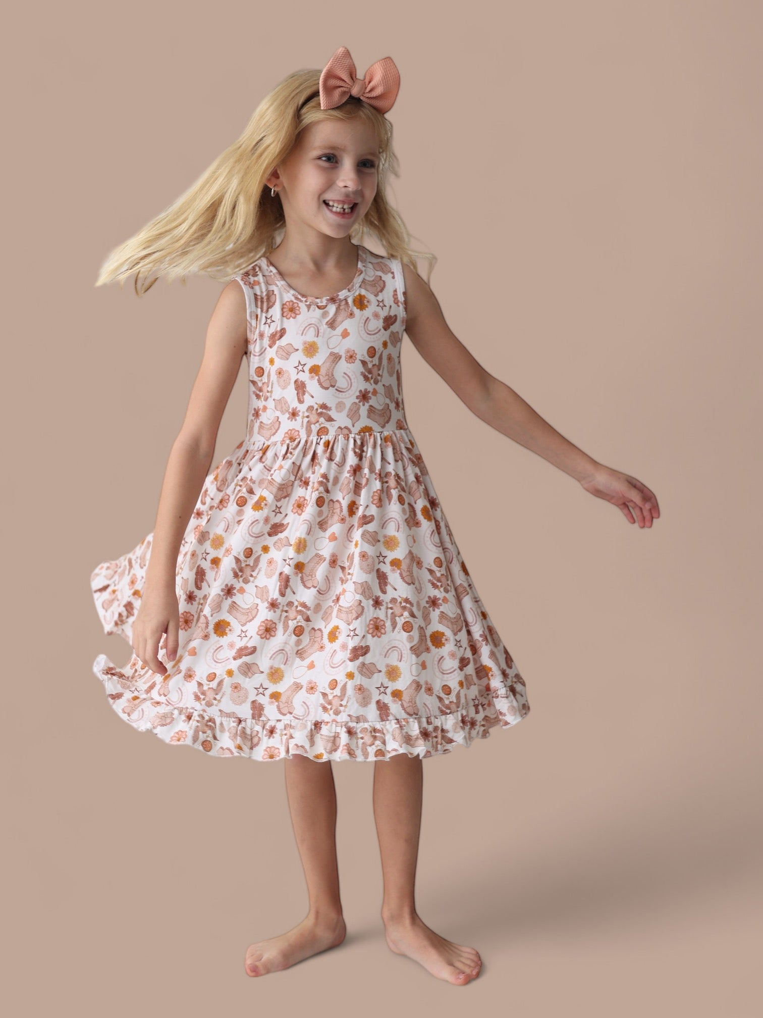 Flowers And Boots Dream Tank Ruffle Dress