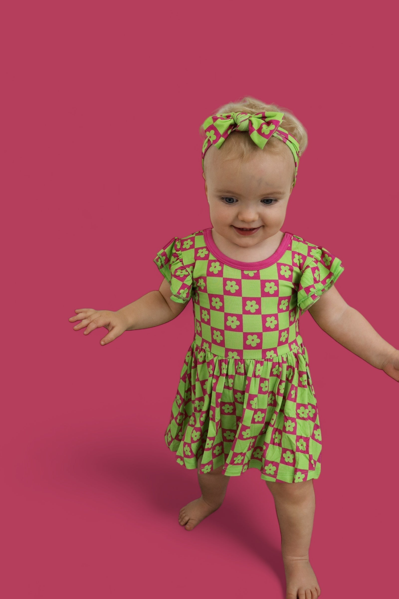 Wild Daisy Checkers Dream Bodysuit Dress