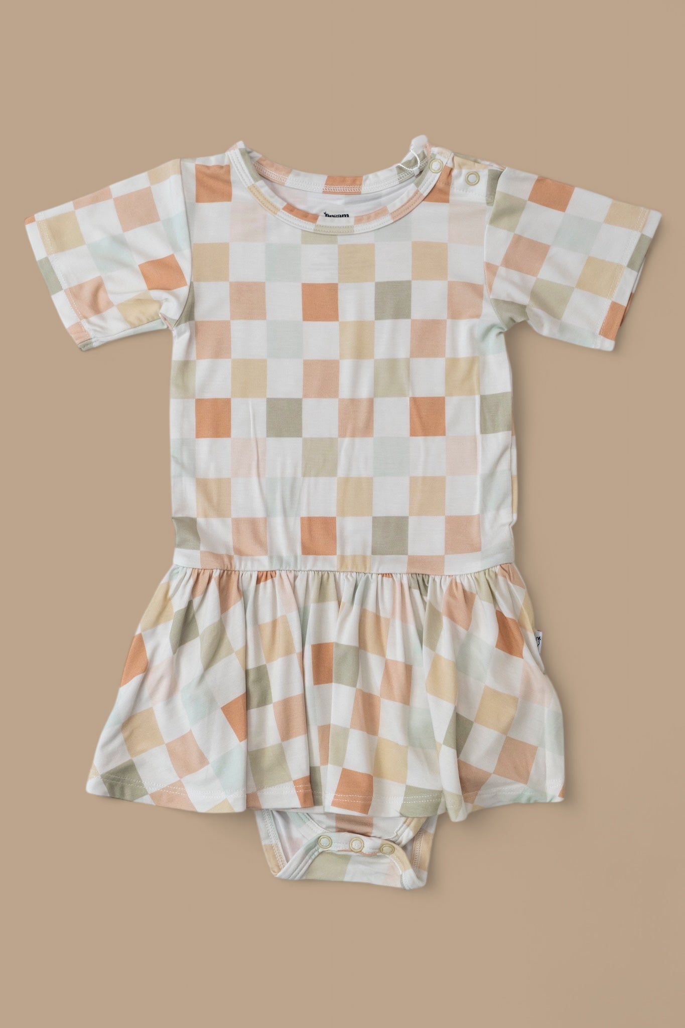 Muted Checkers Dream Bodysuit Dress