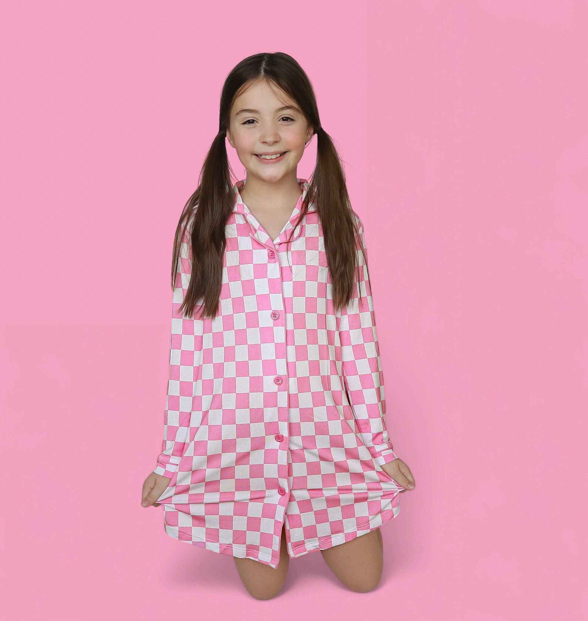 Bubblegum Checkers Girl's Dream Gown