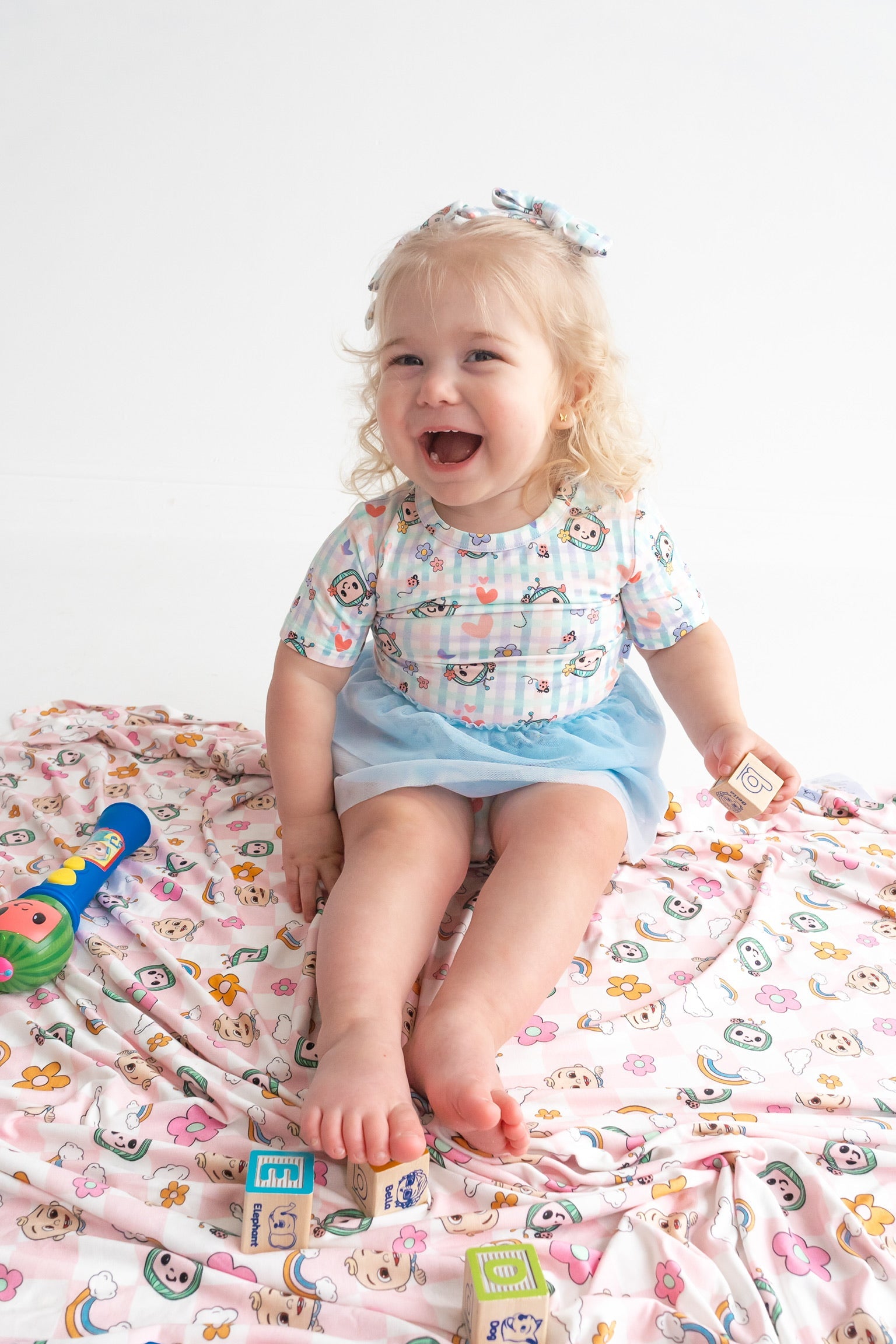 Cocomelon X Dream Big Little Co Springtime Melon Dream Tutu Short Sleeve Bodysuit Dress